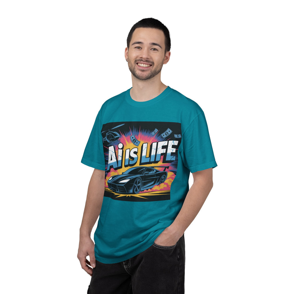 AI Is Life  "Action Mode"  Unisex Garment-Dyed T-shirt