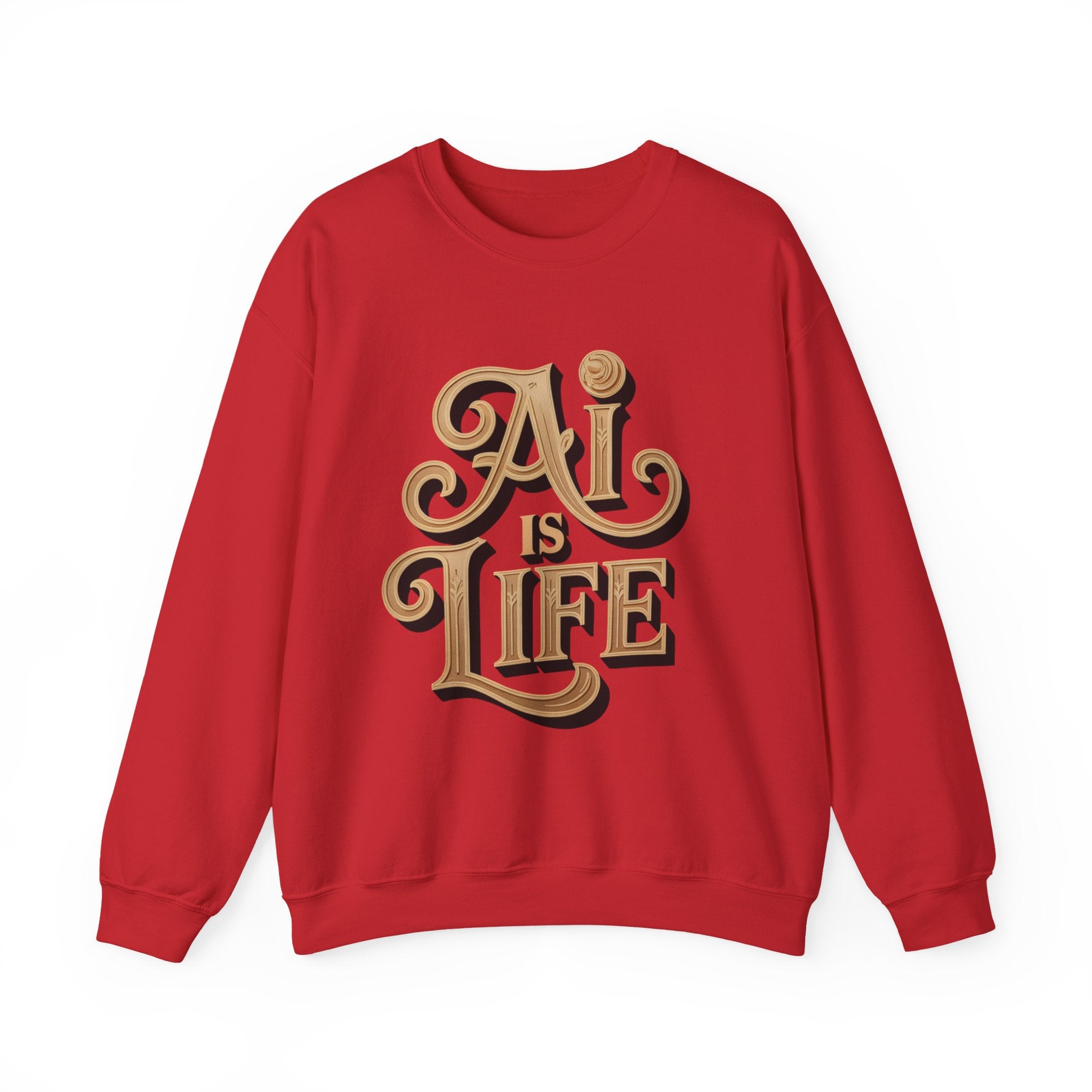 AI IS LIFE  "Golden Neuralwave"  Unisex Heavy Blend™ Crewneck Sweatshirt