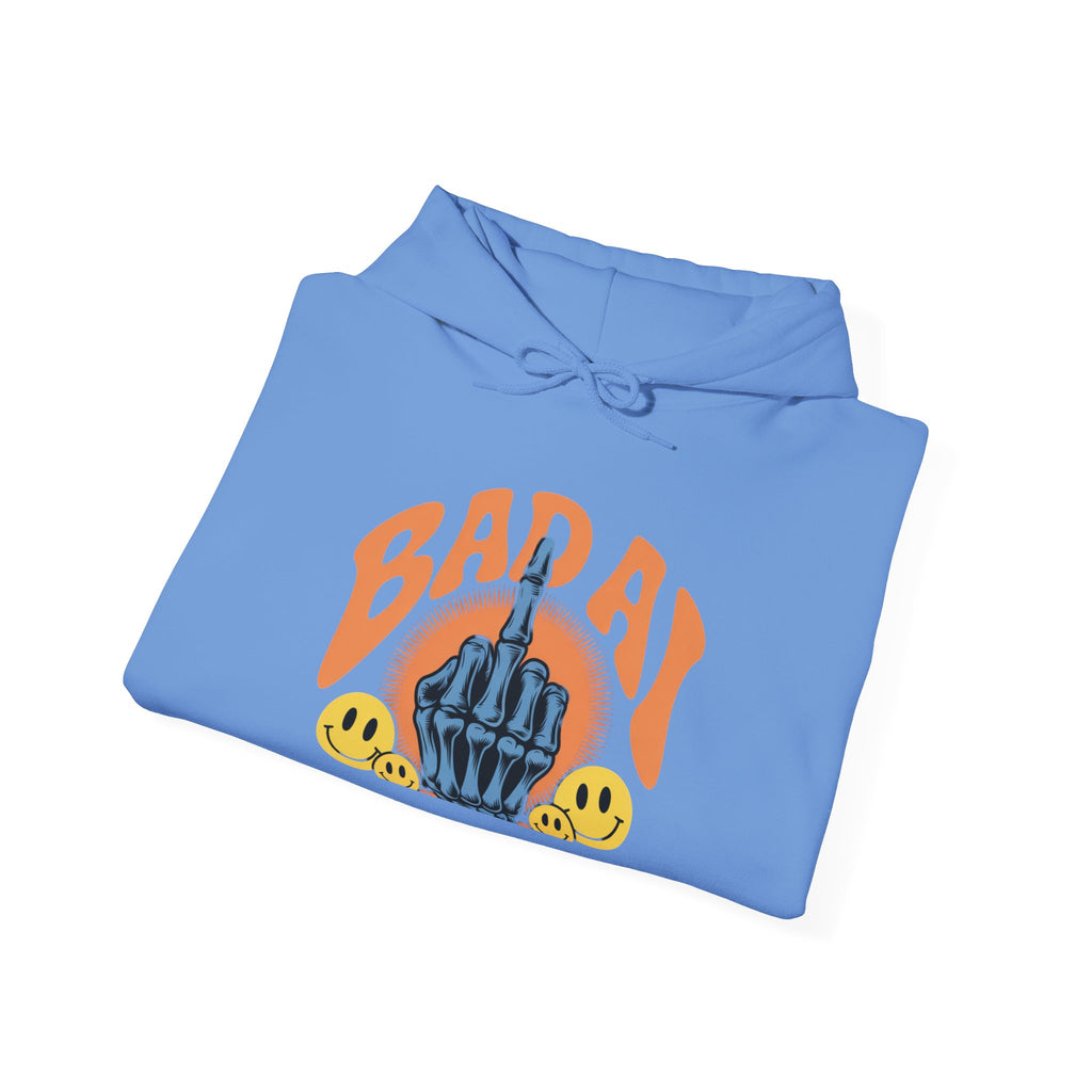 Bad Day Middle Finger Hoodie – Retro Skull Hand Graphic Sweatshirt