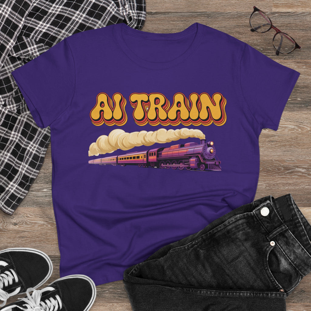 AI TRAIN  "Quantum Rail System" Women's Midweight Cotton Tee
