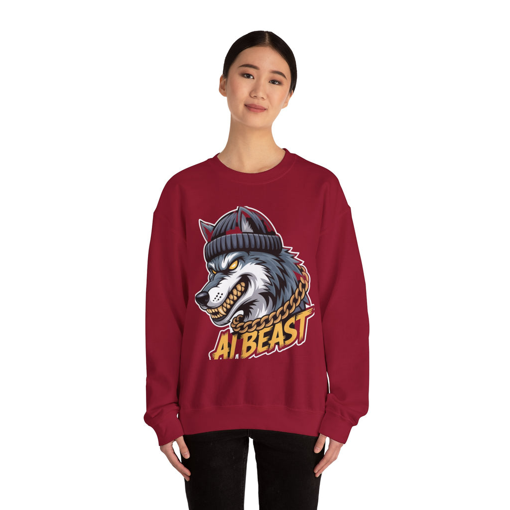 AI BEAST  "Wolf Byte Syndicate" Unisex Heavy Blend™ Crewneck Sweatshirt