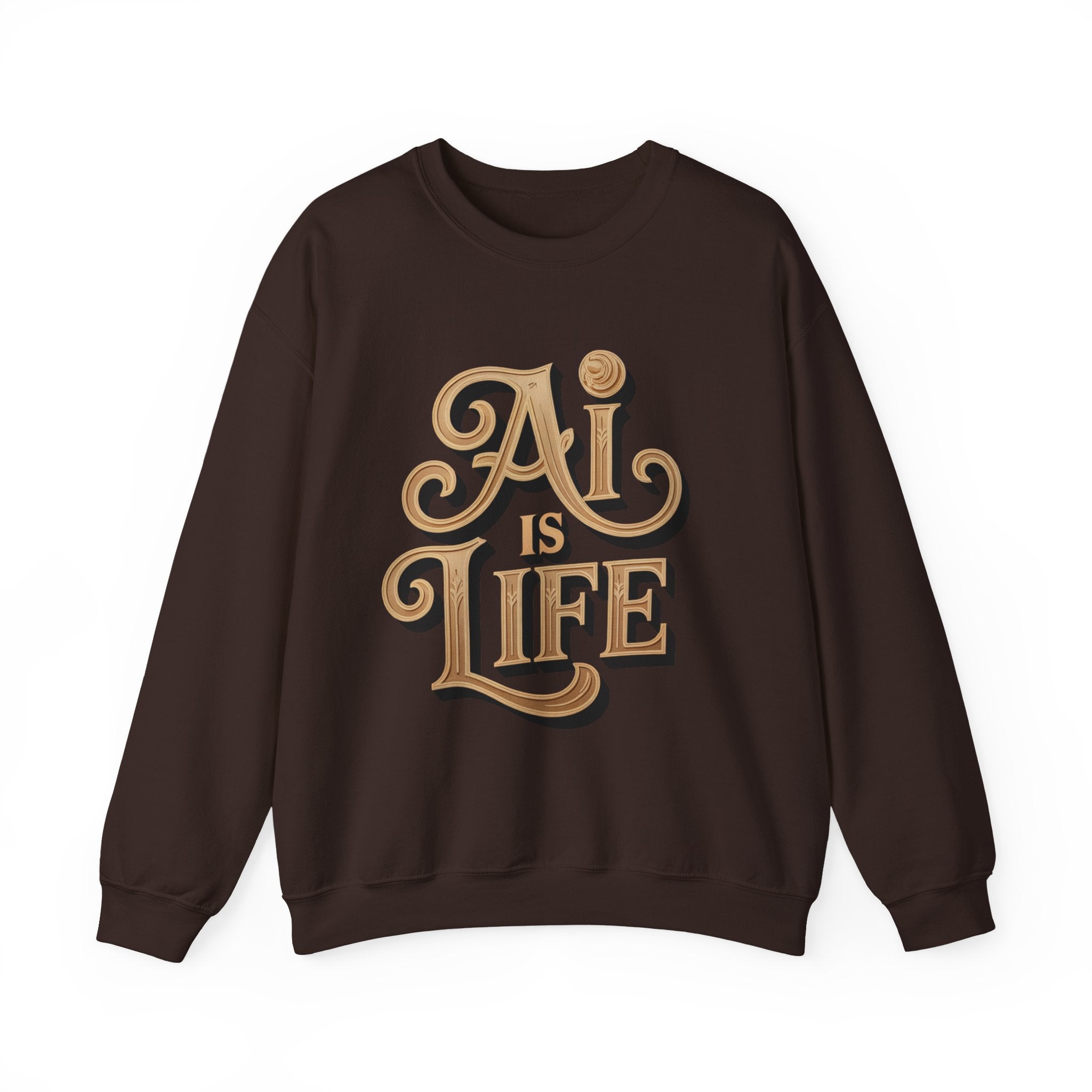 AI IS LIFE  "Golden Neuralwave"  Unisex Heavy Blend™ Crewneck Sweatshirt
