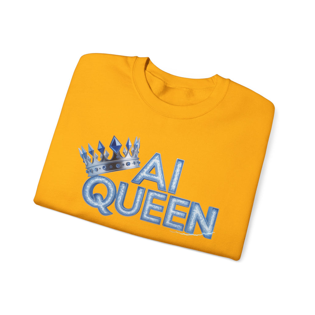 AI Queen "Frost Crown Frequency" Unisex Heavy Blend™ Crewneck Sweatshirt