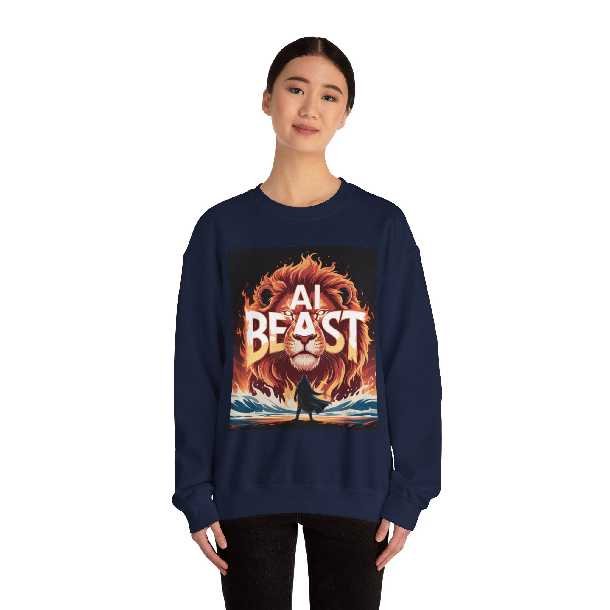 AI BEAST “Majestic Upload” Unisex Heavy Blend™ Crewneck Sweatshirt