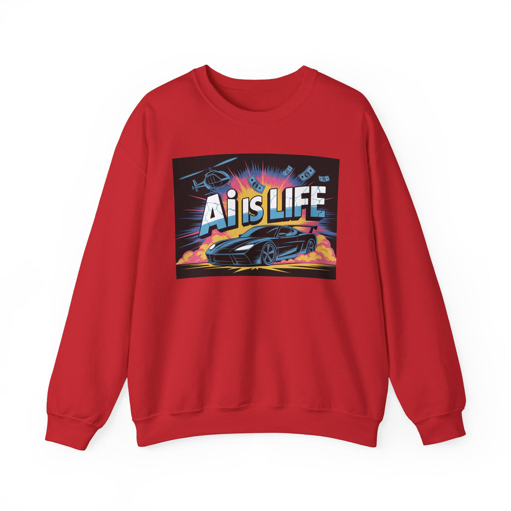 AI Is Life  "Action Mode”  Unisex Heavy Blend™ Crewneck Sweatshirt