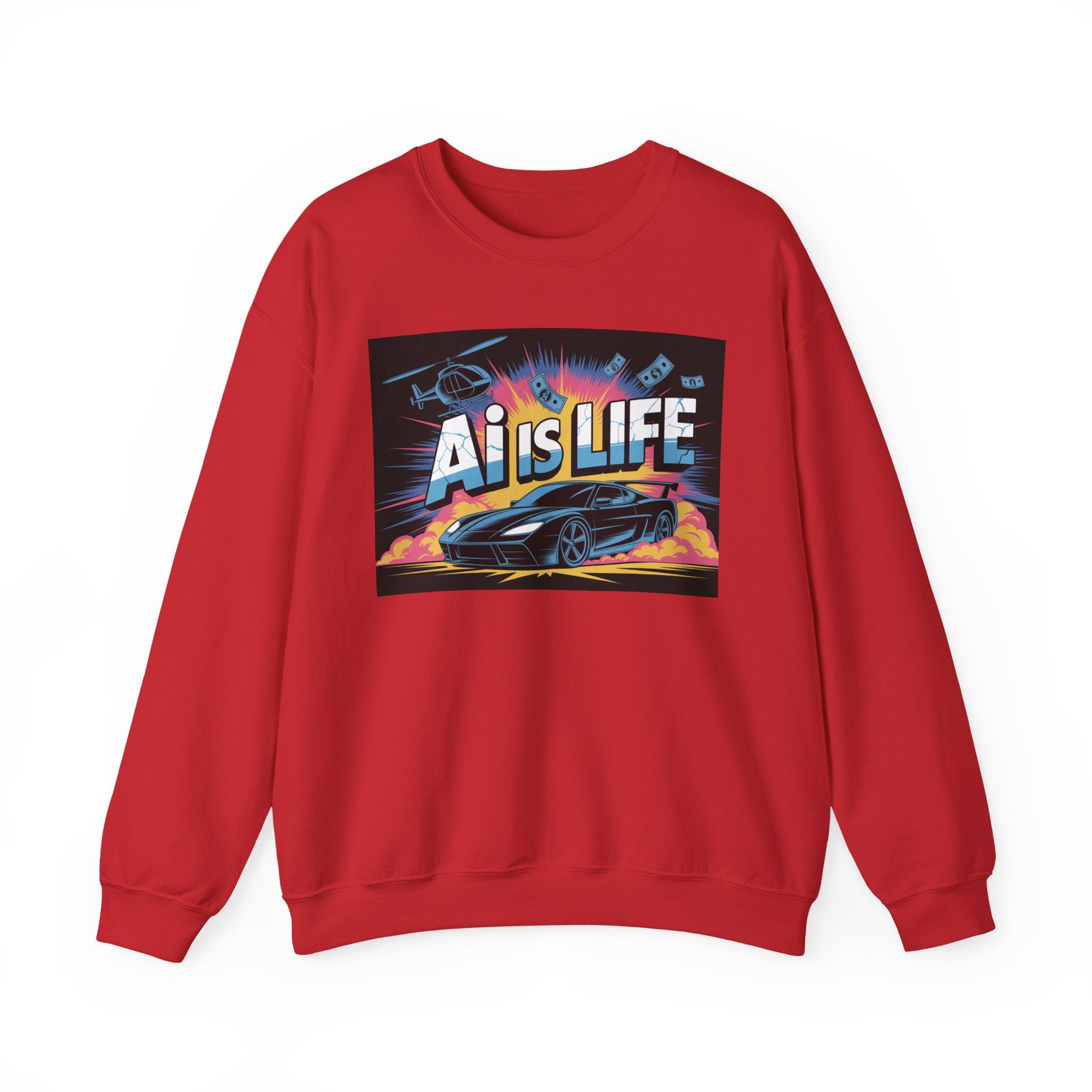 AI Is Life  "Action Mode”  Unisex Heavy Blend™ Crewneck Sweatshirt