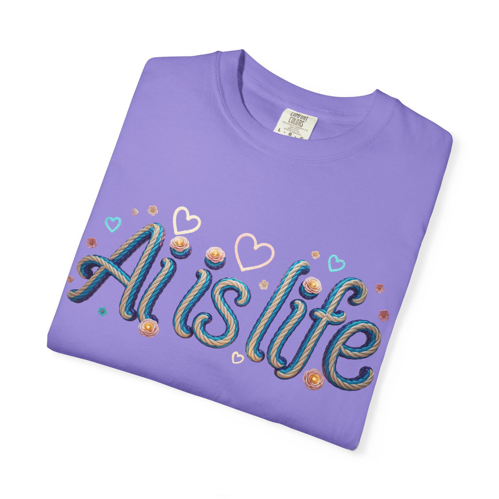 AI is Life  "TWISTED BEAUTY" Unisex Garment-Dyed T-shirt