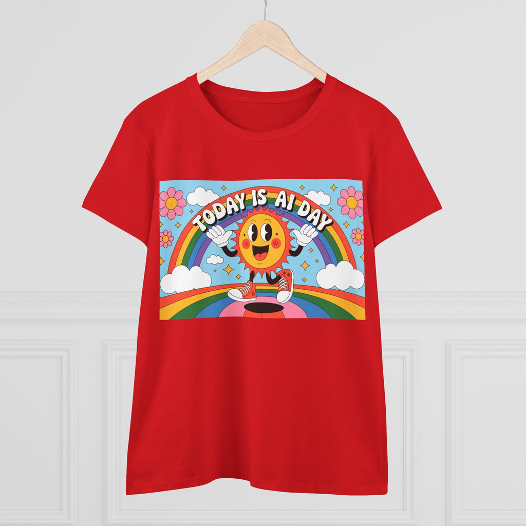 Today Is AI Day  "Sunshine Circuit" Women's Midweight Cotton Tee