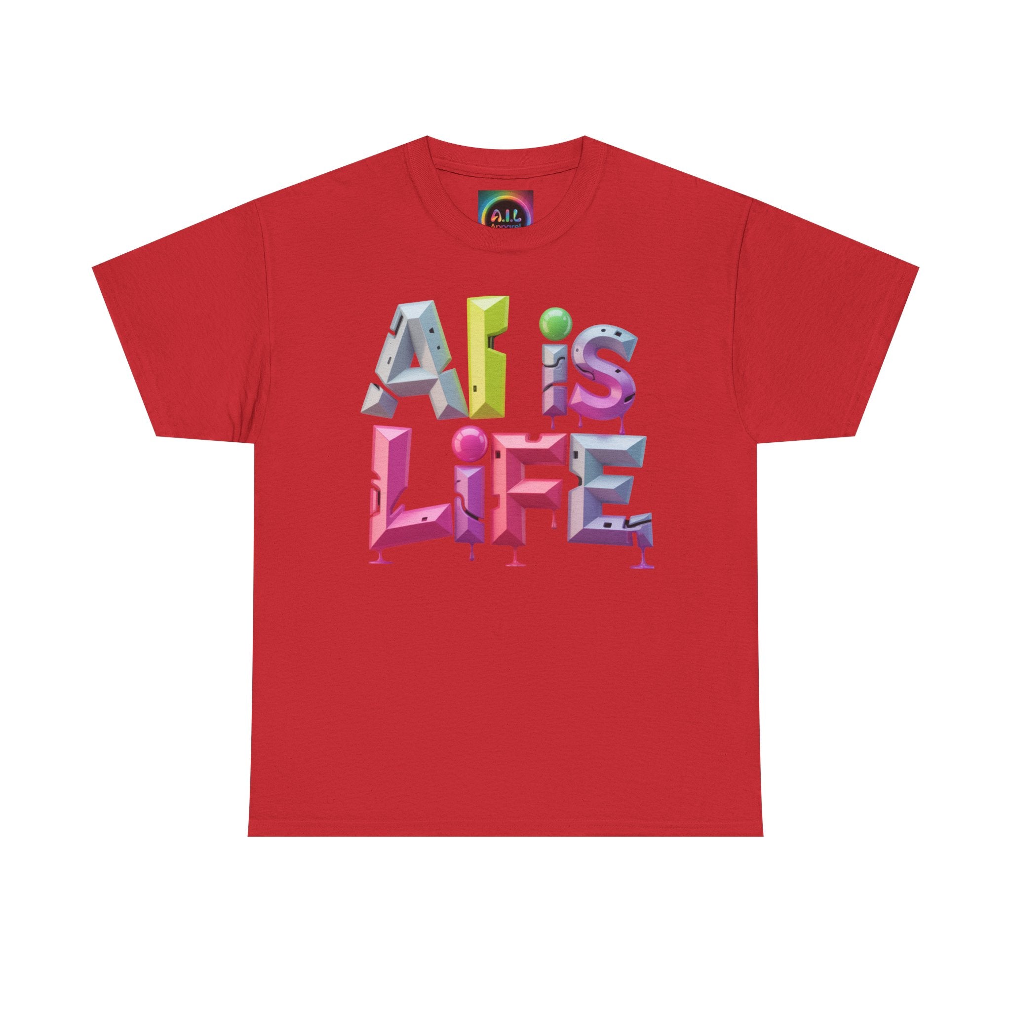 AI is LIFE "GRAFFITI DIMENSION" Colorful 3D Typography T-shirt