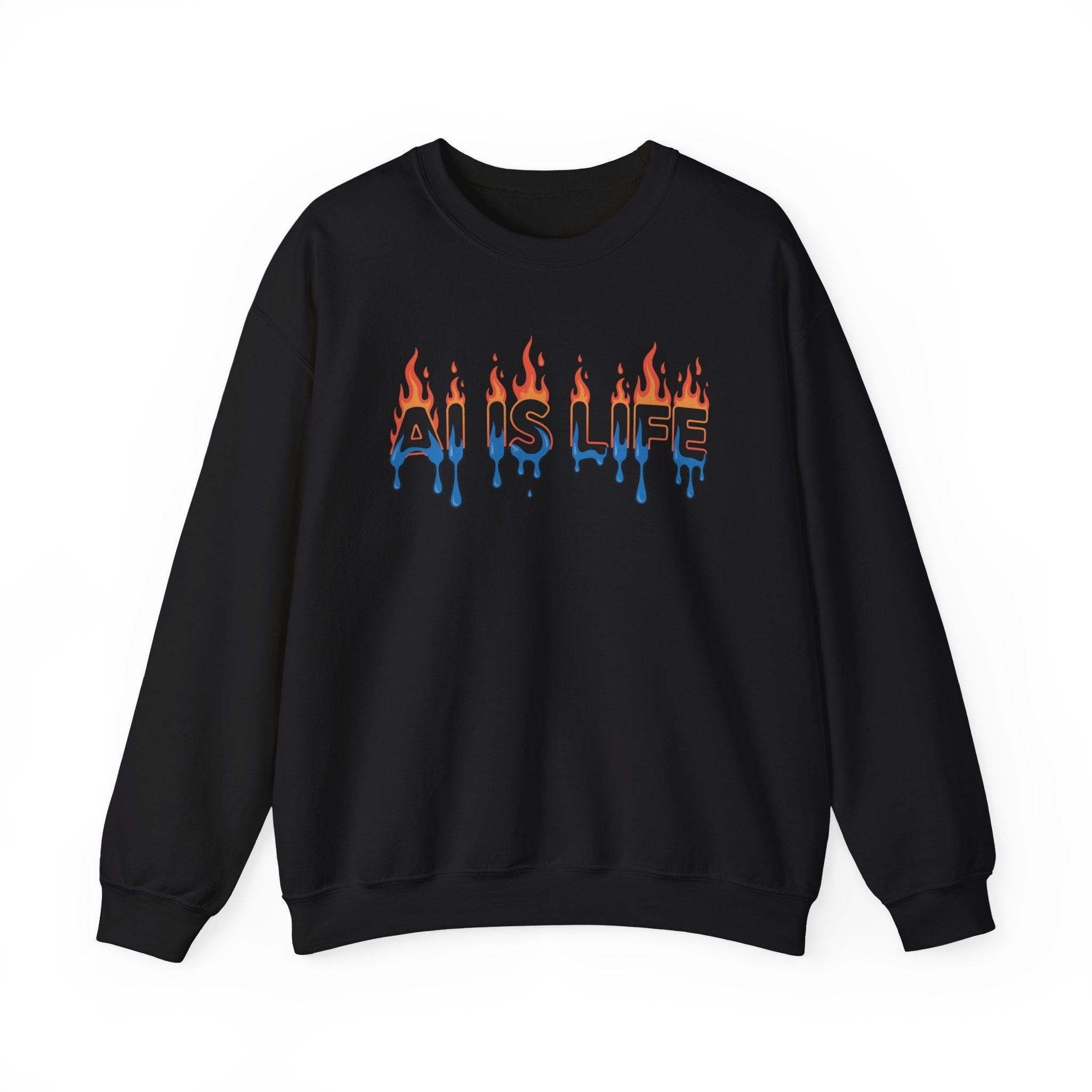 AI IS LIFE – “AI MELTDOWN” Unisex Heavy Blend™ Crewneck Sweatshirt