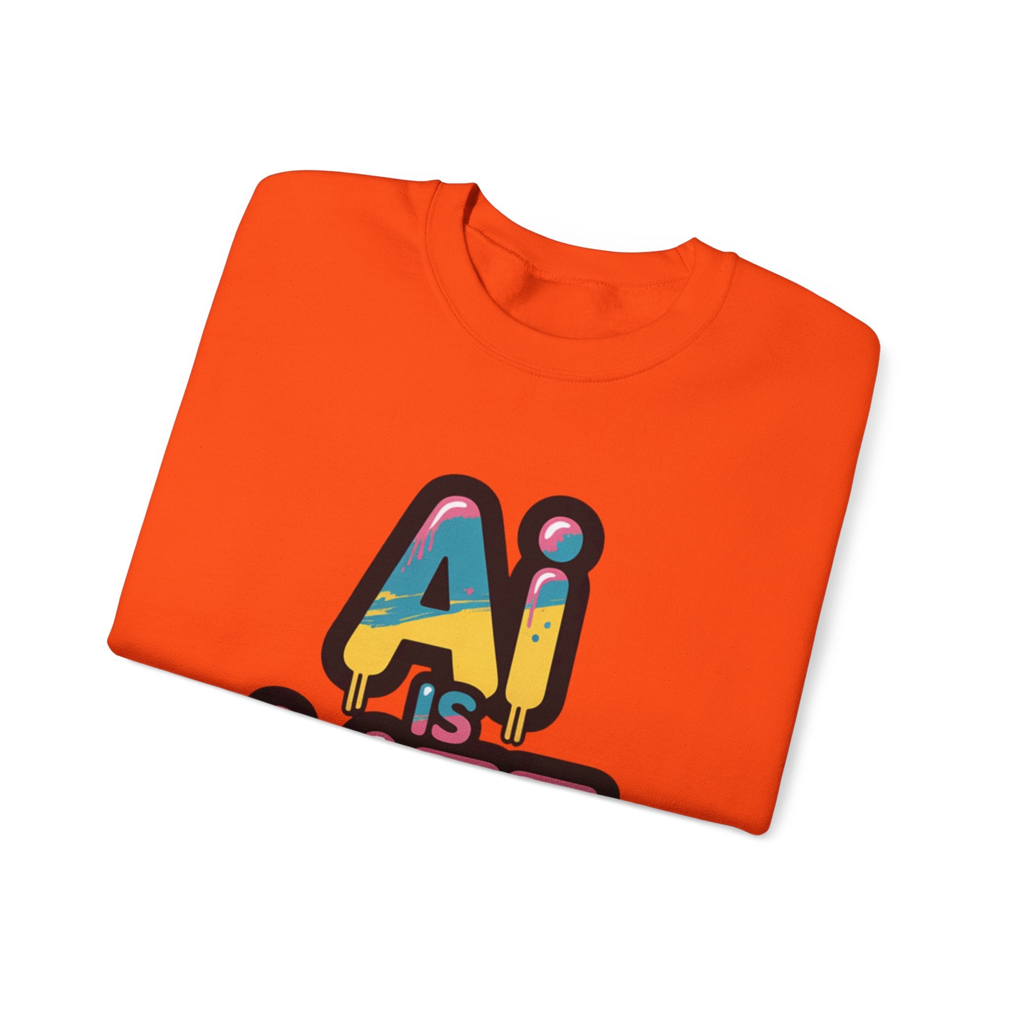 AI IS LIFE " Neon Circuit " Unisex Heavy Blend™ Crewneck Sweatshirt