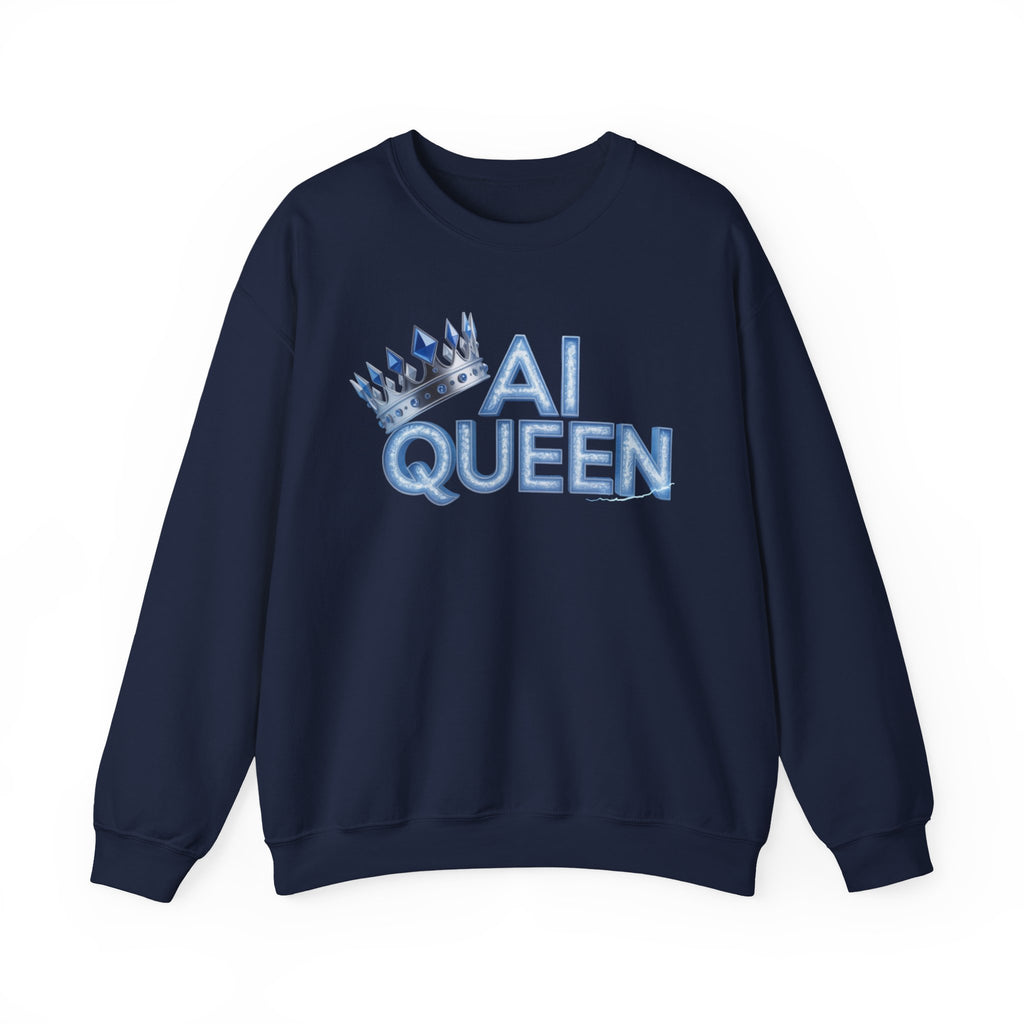 AI Queen "Frost Crown Frequency" Unisex Heavy Blend™ Crewneck Sweatshirt