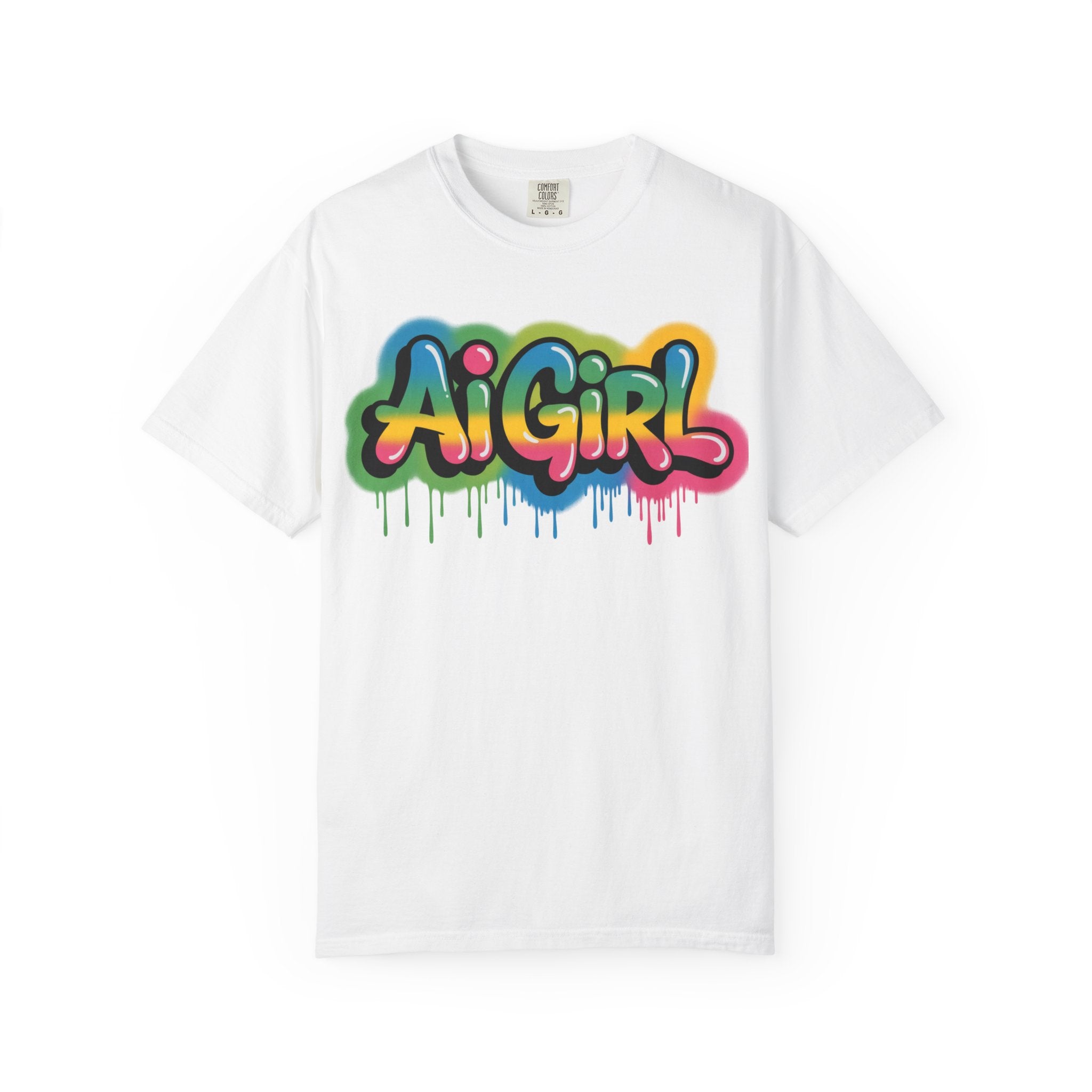 Ai Girl  "Graffiti Glow " Unisex Heavy Blend Garment-Dyed T-shirt
