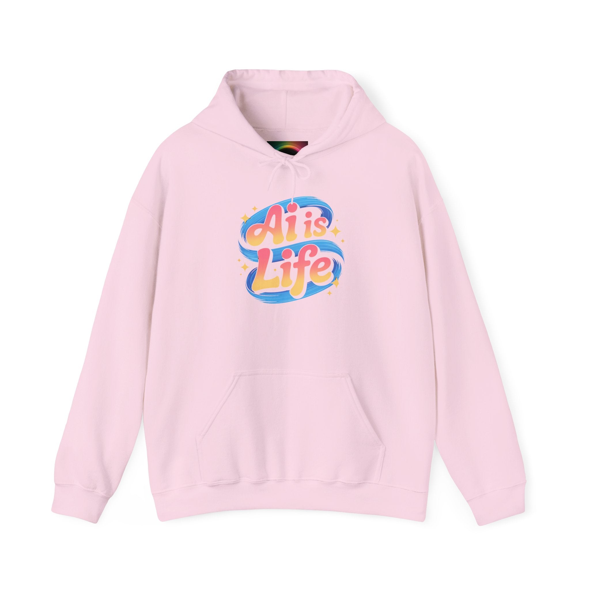 AI is Life "COSMIC SWIRL" — Retro Colorful Graphic Pullover Hoodie