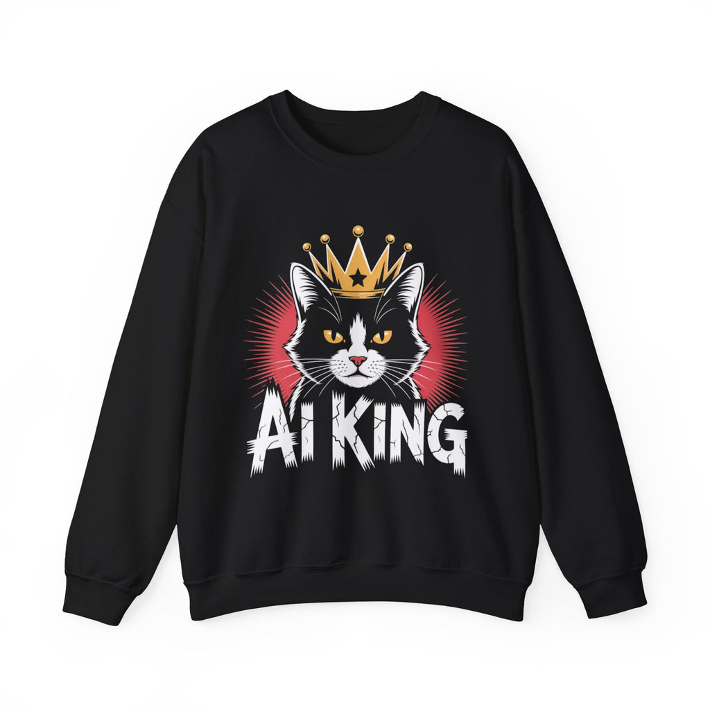 AI King  "Glitch Monarch" Unisex Heavy Blend™ Crewneck Sweatshirt