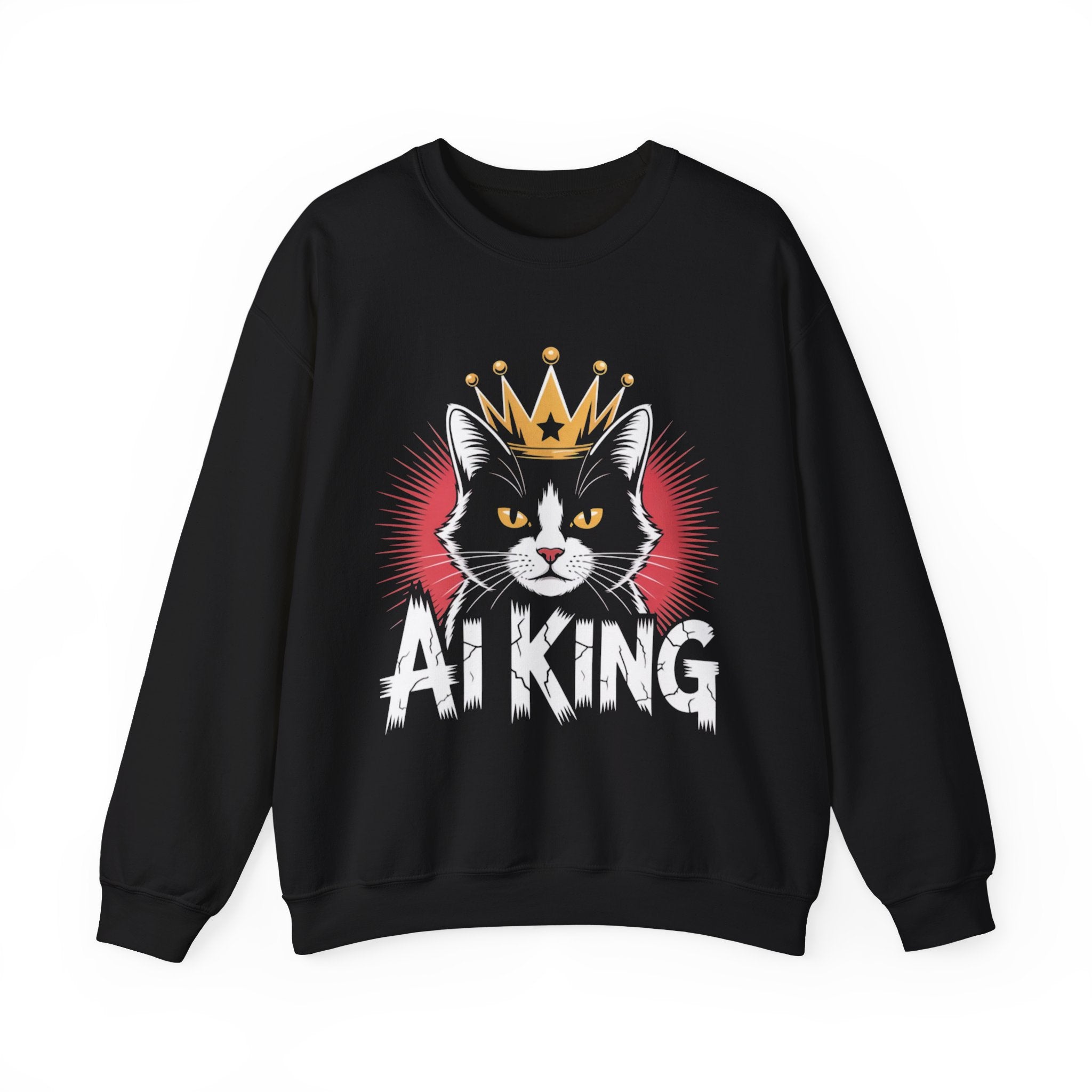 AI King  "Glitch Monarch" Unisex Heavy Blend™ Crewneck Sweatshirt
