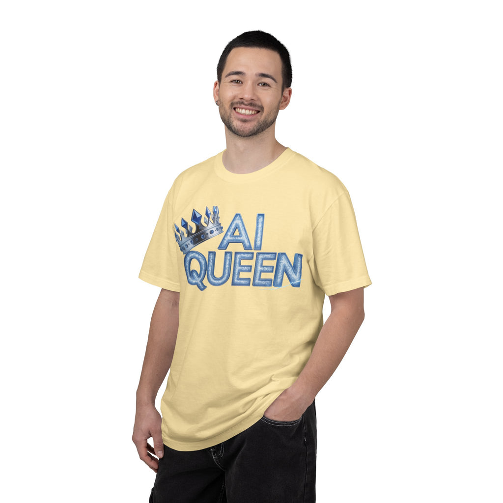 AI Queen "Frost Crown Frequency" Unisex Garment-Dyed T-shirt