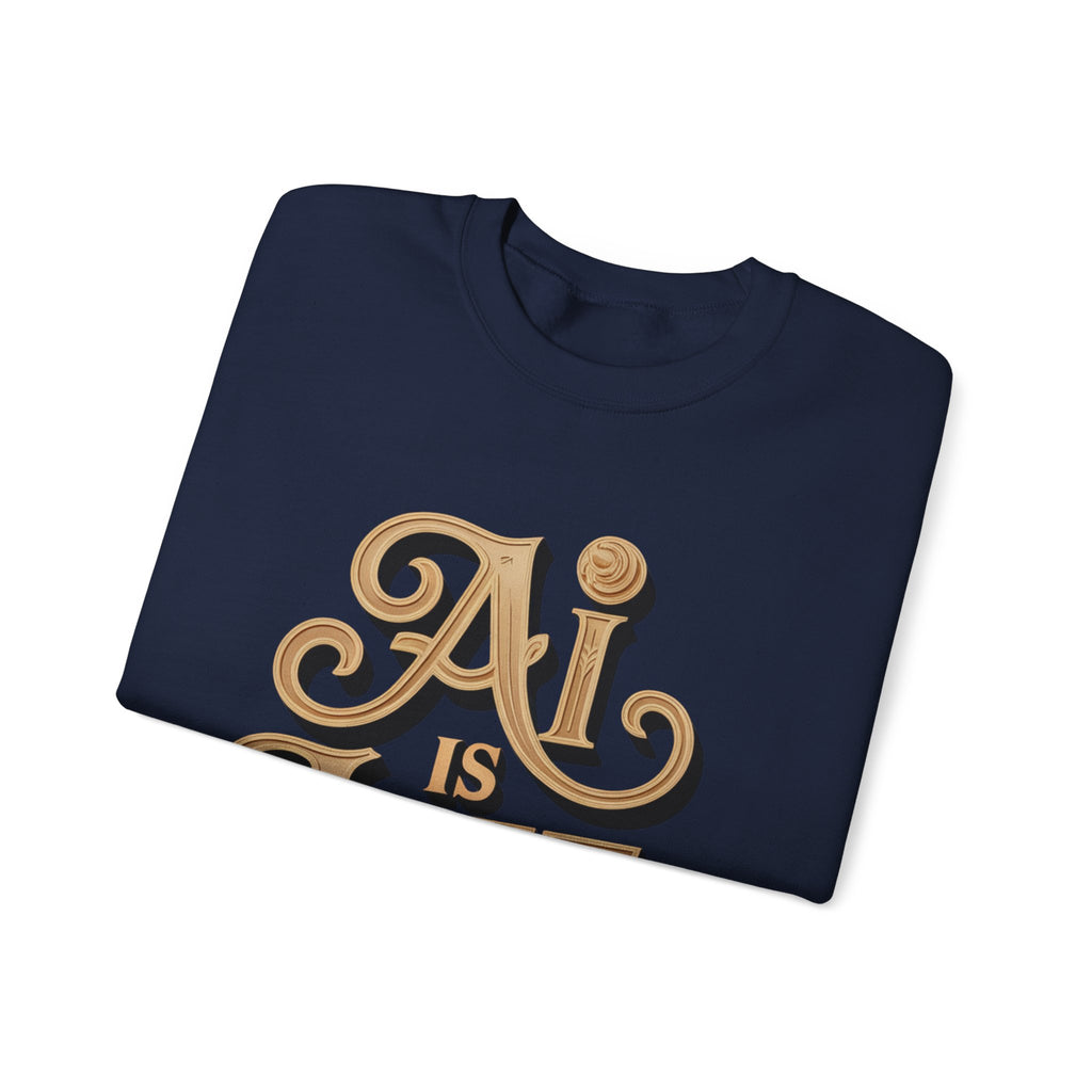 AI IS LIFE  "Golden Neuralwave"  Unisex Heavy Blend™ Crewneck Sweatshirt
