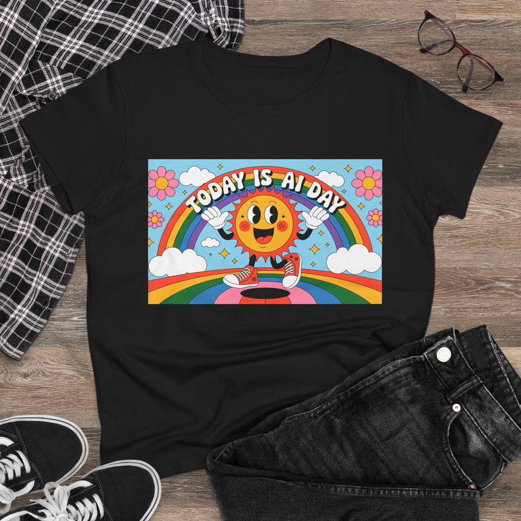 Today Is AI Day  "Sunshine Circuit" Women's Midweight Cotton Tee