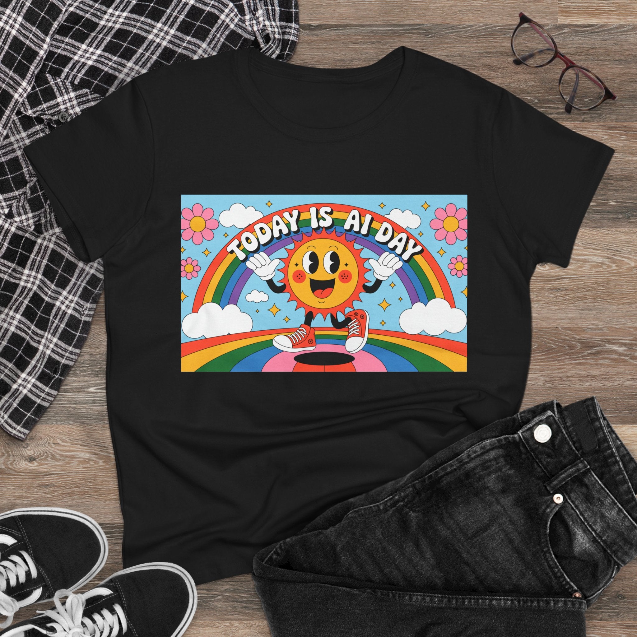 Today Is AI Day  "Sunshine Circuit" Women's Midweight Cotton Tee