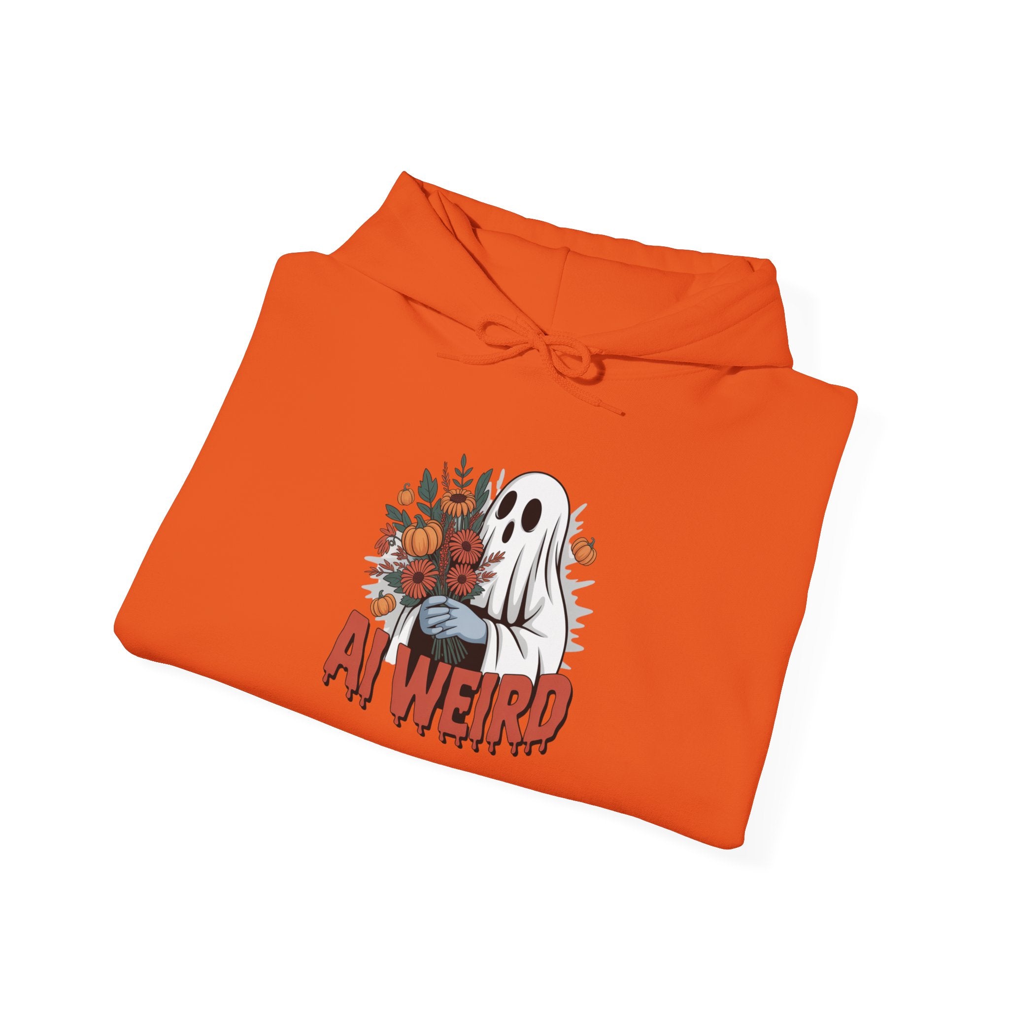 AI WEIRD  "Glitch Garden Ghost" Unisex Heavy Blend™ Hooded Sweatshirt