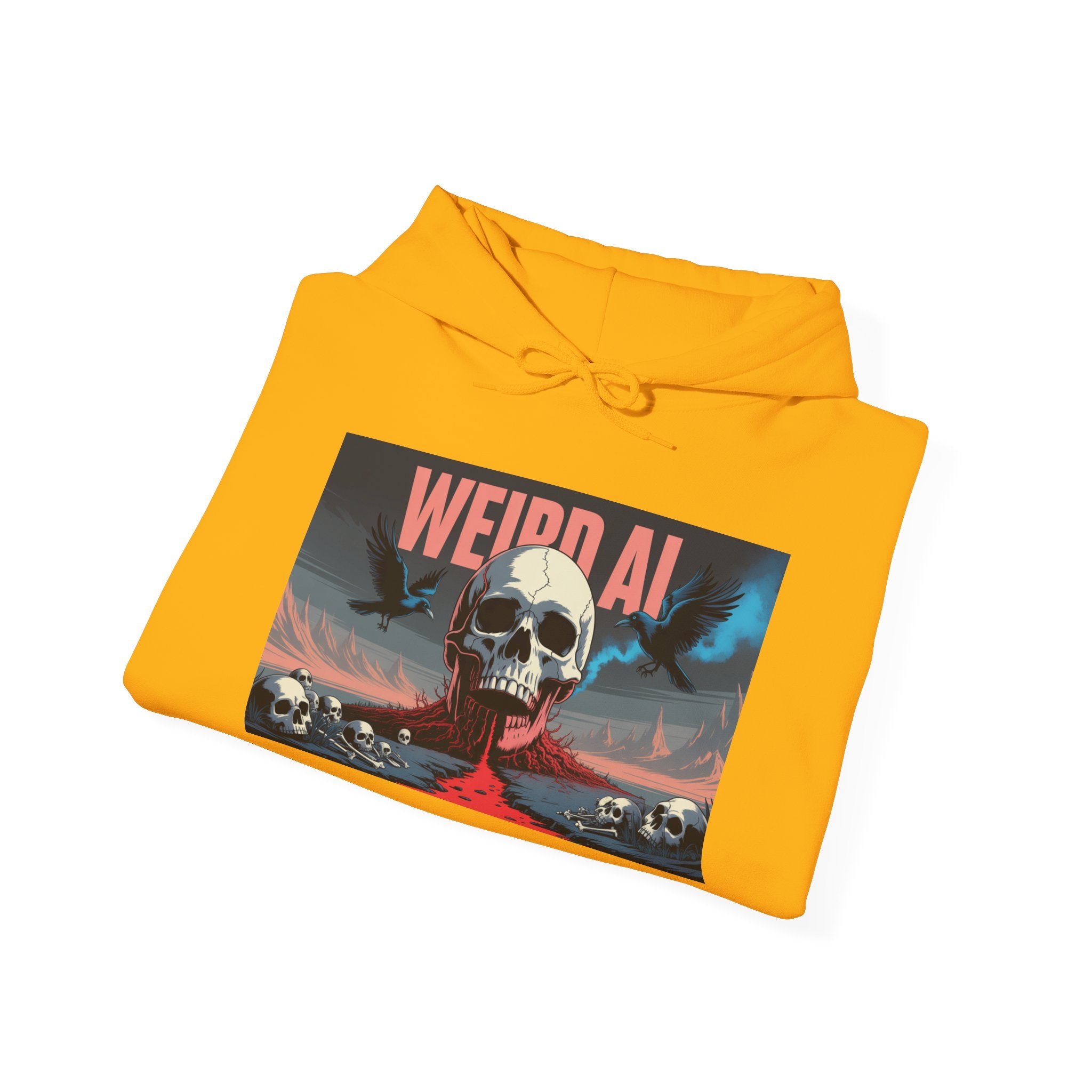 Weird AI " Skeleton Volcano Edition " Unisex Heavy Blend™ Hooded Sweatshirt