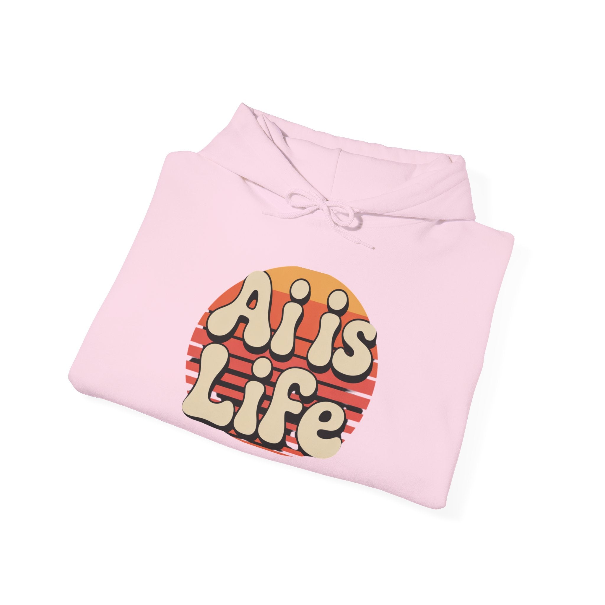 AI is Life "SUNSET CIRCUITRY" Unisex Minimal Blank Hooded Sweatshirt