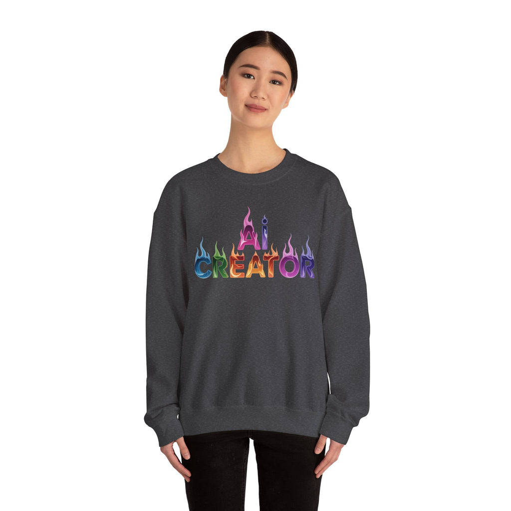 AI CREATOR  "Fire in the Code" Unisex Heavy Blend™ Crewneck Sweatshirt