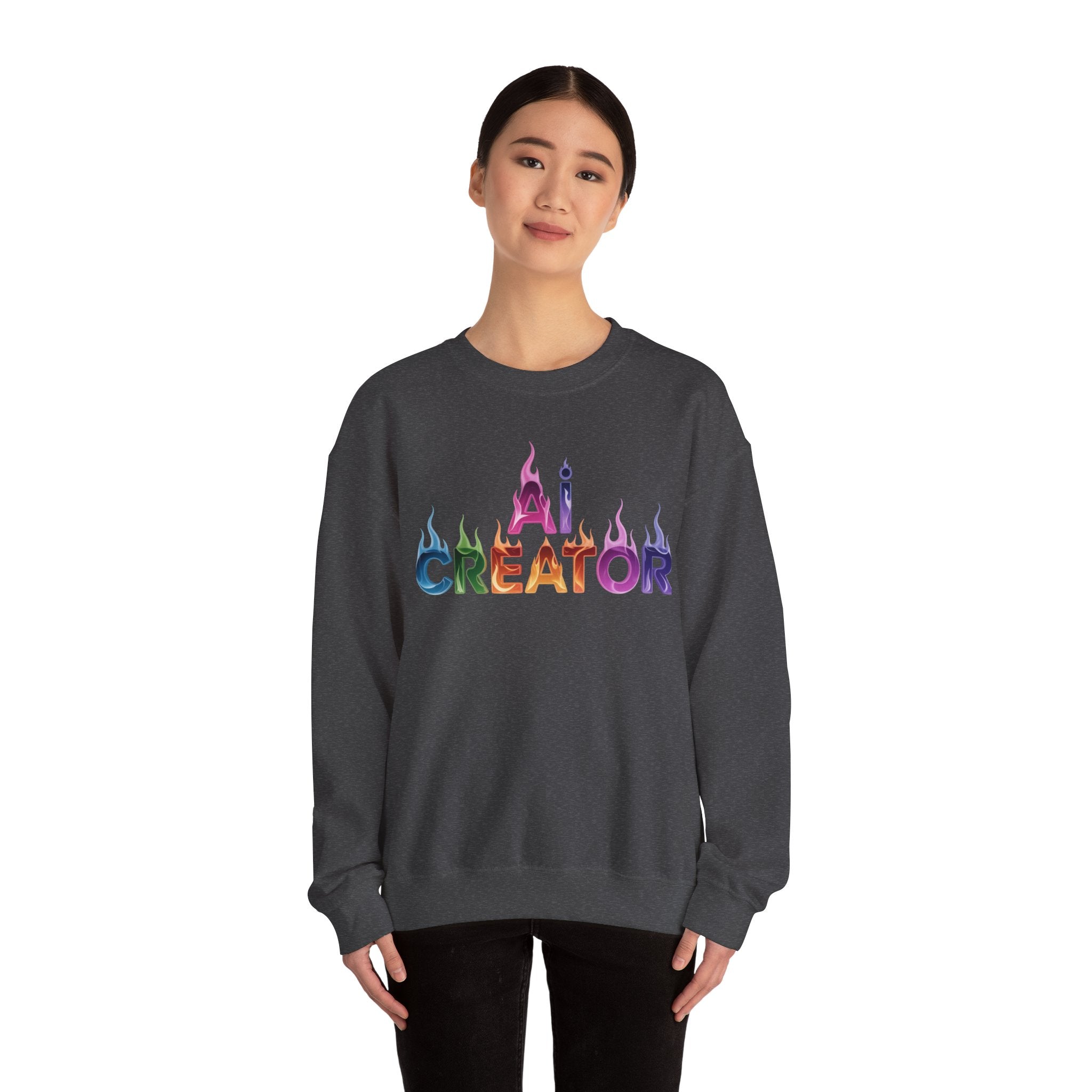 AI CREATOR  "Fire in the Code" Unisex Heavy Blend™ Crewneck Sweatshirt