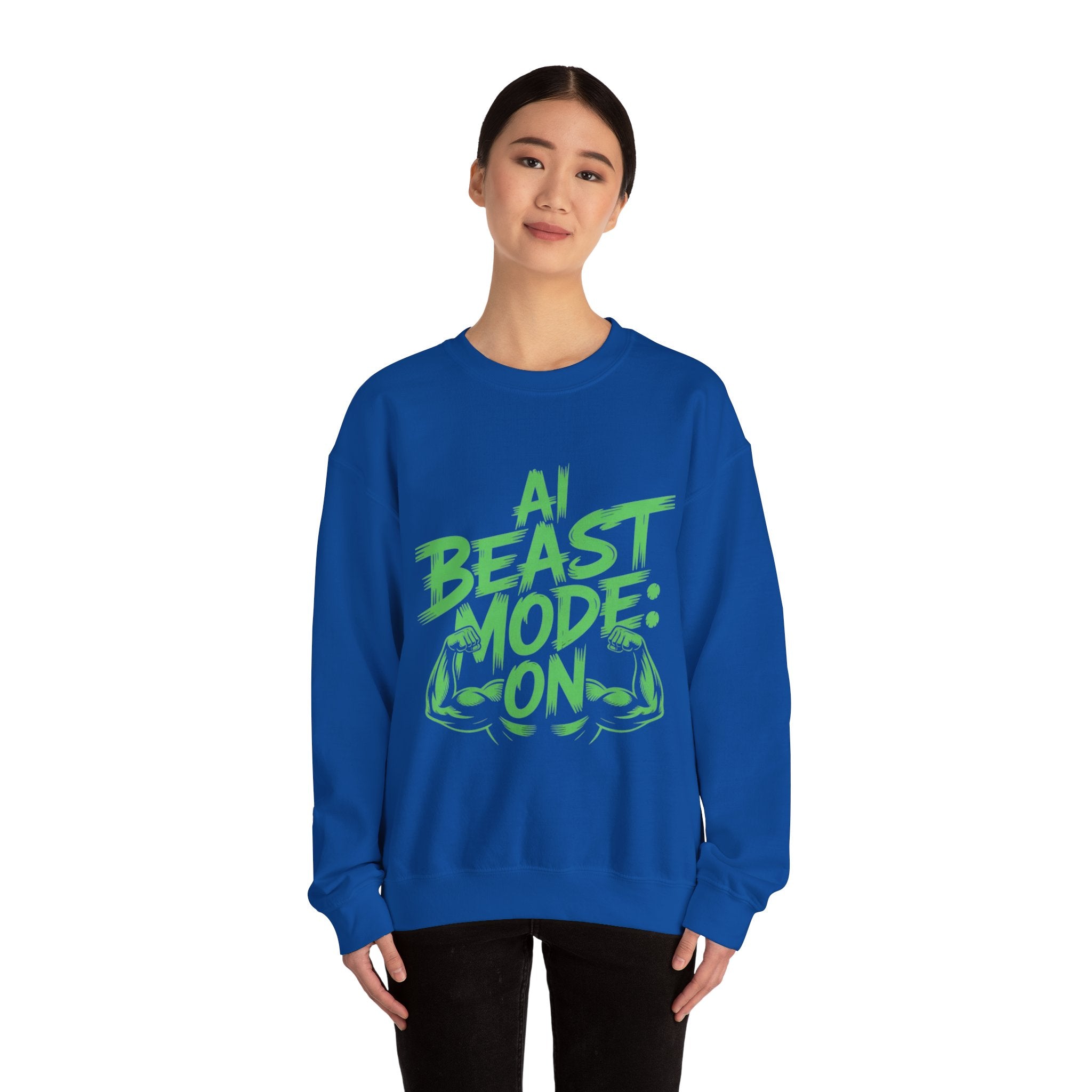 AI BEAST MODE: ON “DIGITAL HULK ENERGY” Unisex Heavy Blend™ Crewneck Sweatshirt