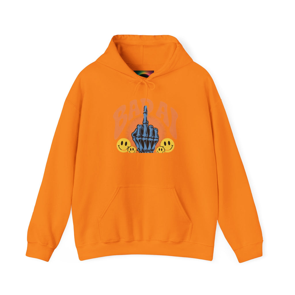 Bad Day Middle Finger Hoodie – Retro Skull Hand Graphic Sweatshirt