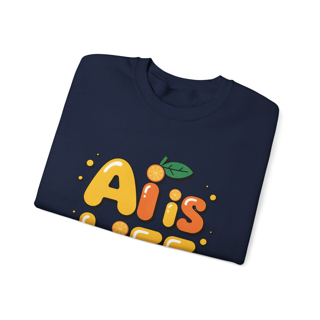 AI is LIFE  "Orange Overclock" Unisex Heavy Blend™ Crewneck Sweatshirt