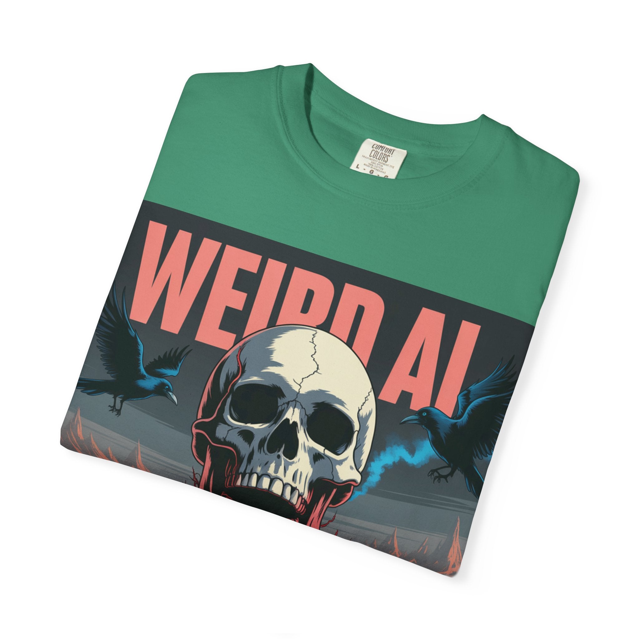 Weird AI  "Skeleton Volcano Edition”  Unisex Garment-Dyed T-shirt