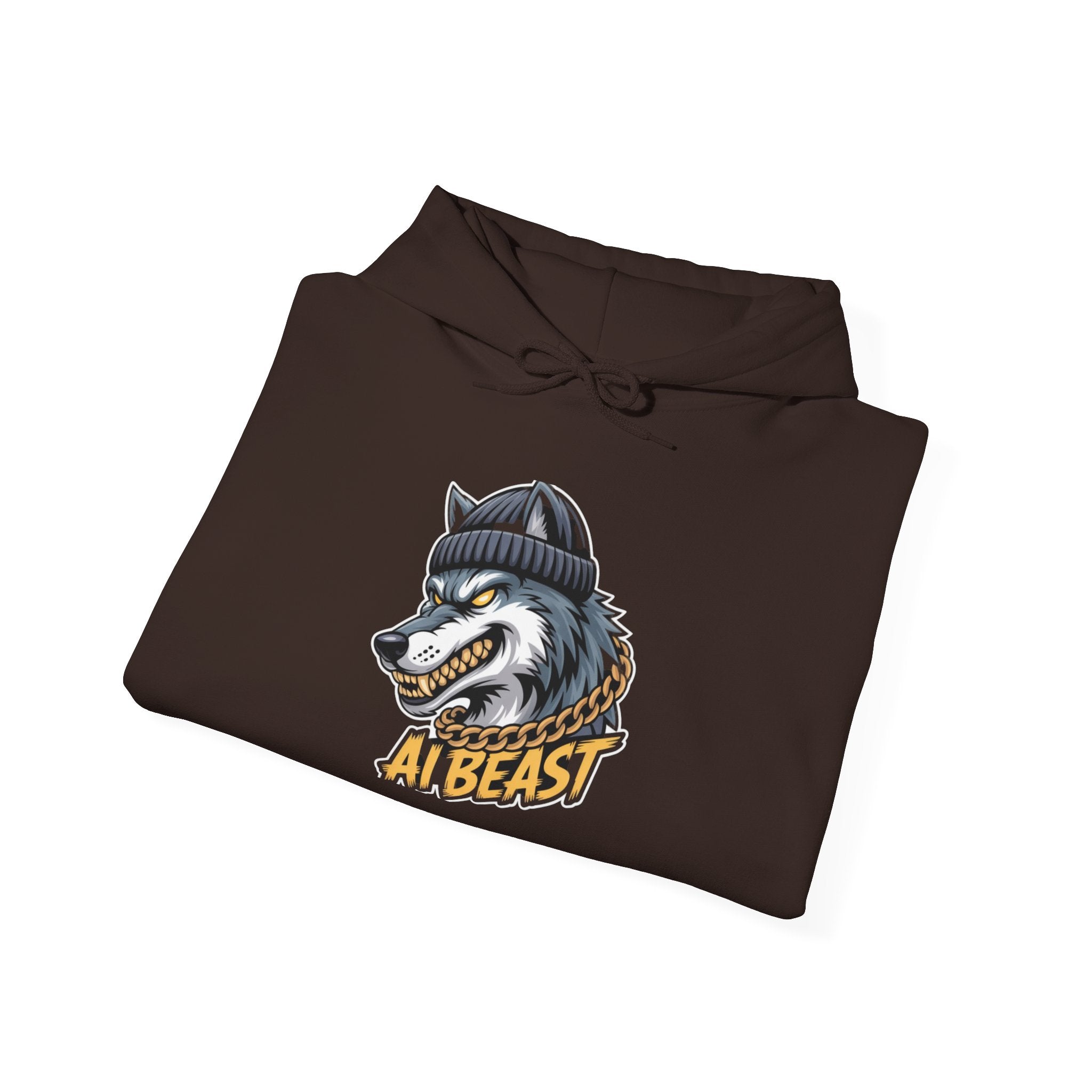 AI BEAST  "Wolf Byte Syndicate" Unisex Heavy Blend™ Hooded Sweatshirt