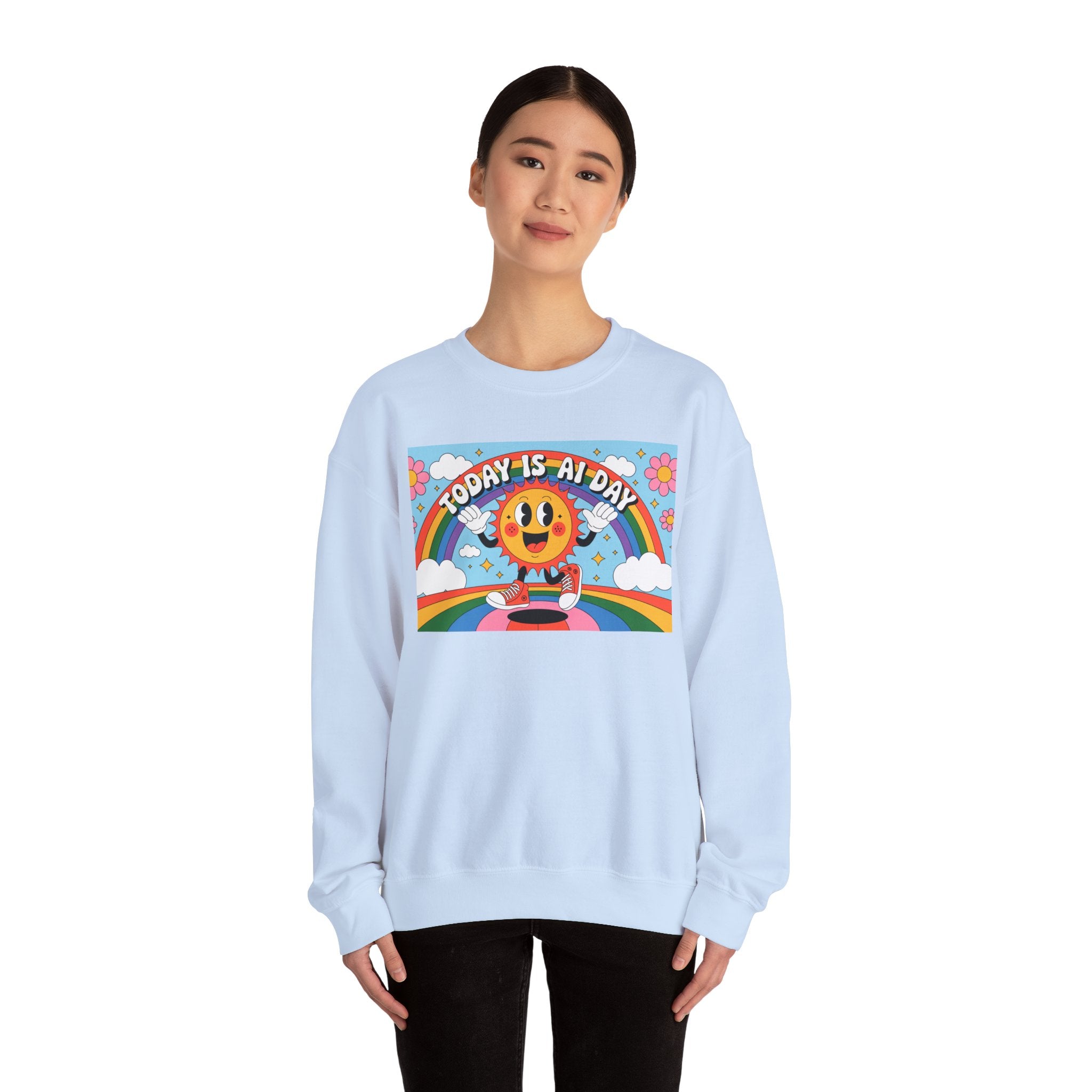 Today Is AI Day  "Sunshine Circuit" Unisex Heavy Blend™ Crewneck Sweatshirt