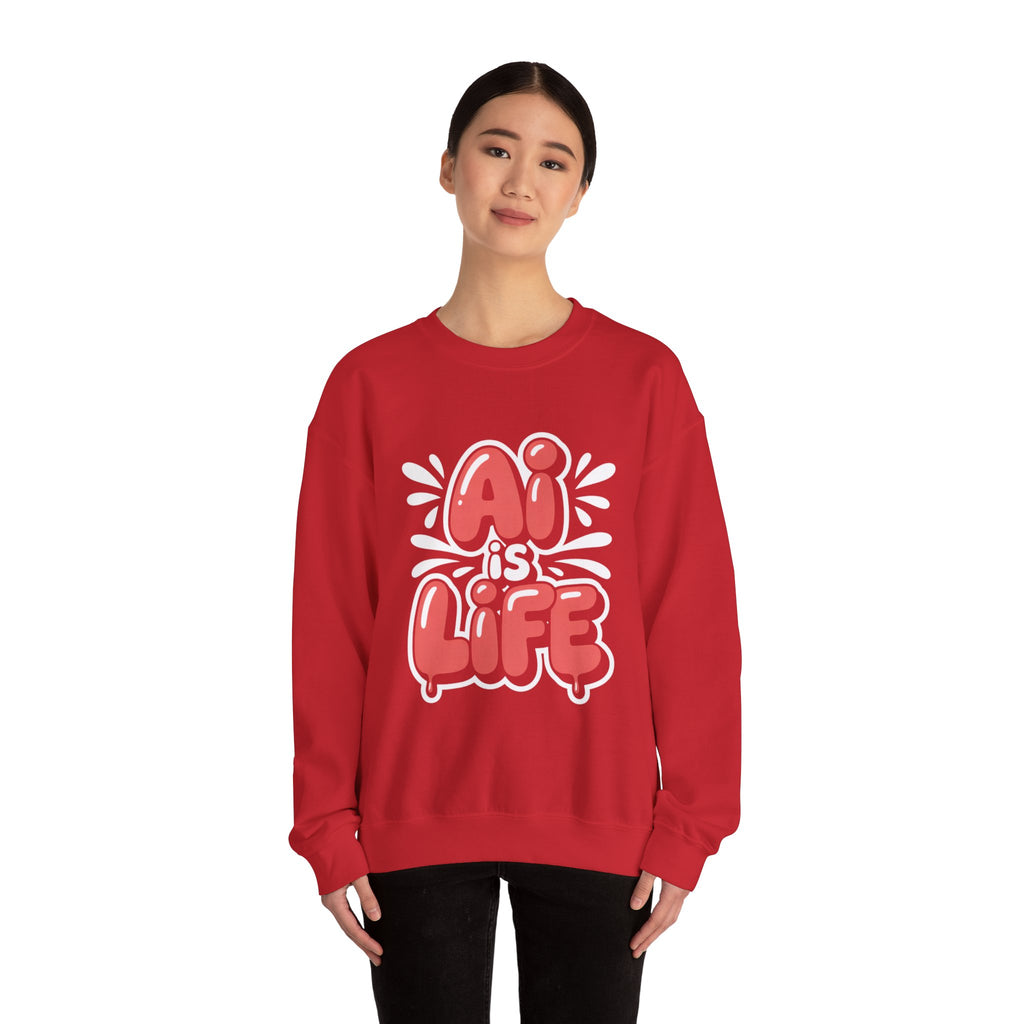AI IS LIFE  " Neural Pop "  Unisex Heavy Blend™ Crewneck Sweatshirt
