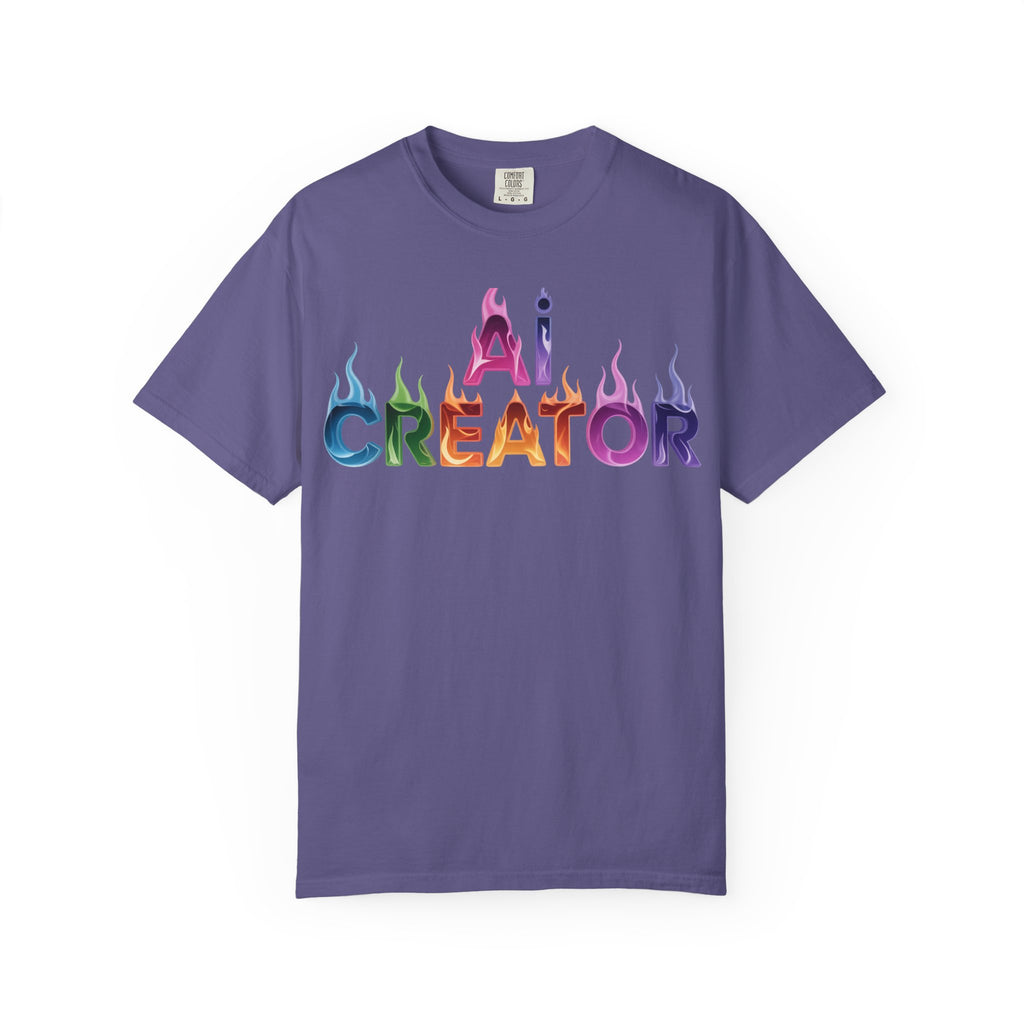 AI CREATOR  "Fire in the Code" Unisex Garment-Dyed T-shirt