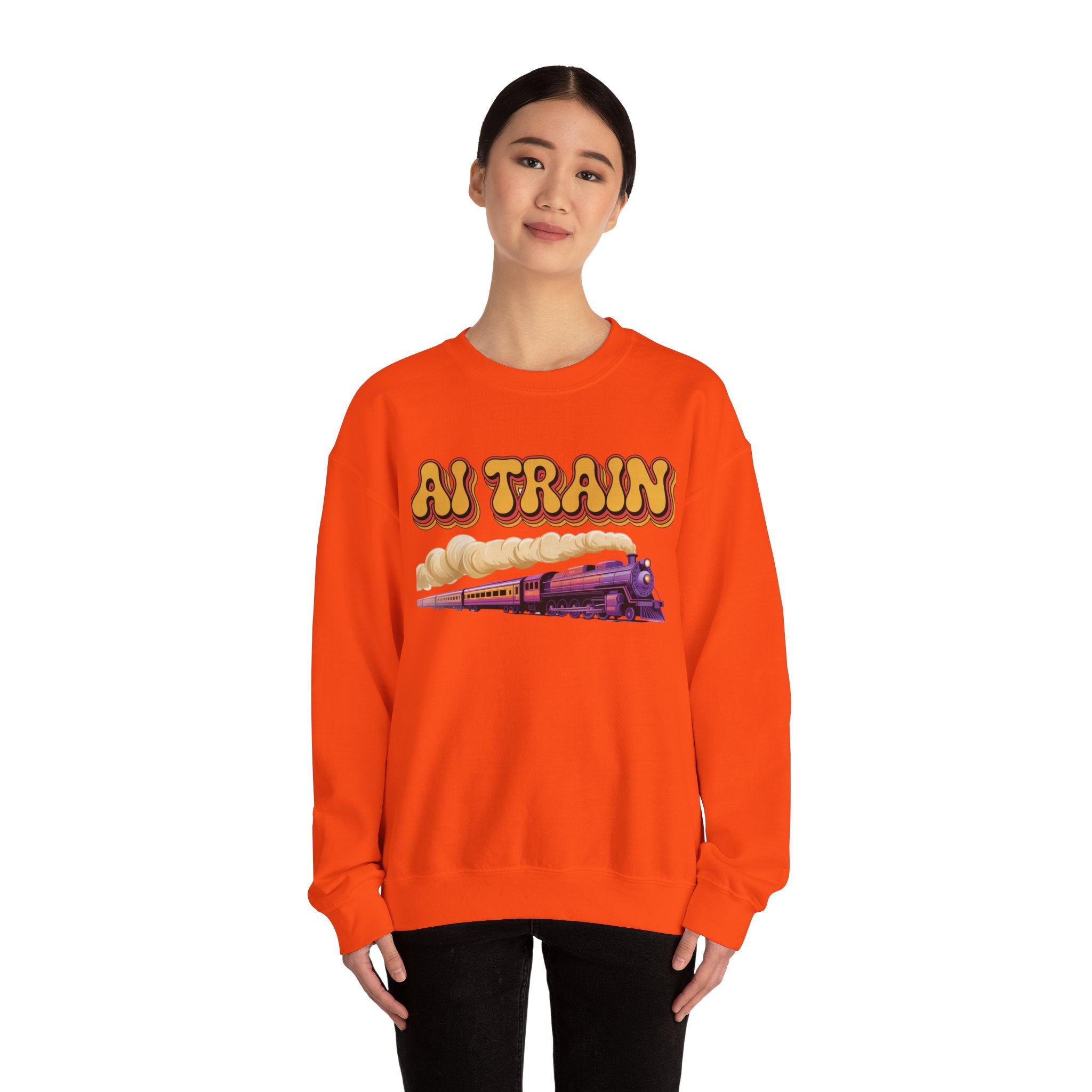 AI TRAIN  "Quantum Rail System" Unisex Heavy Blend™ Crewneck Sweatshirt
