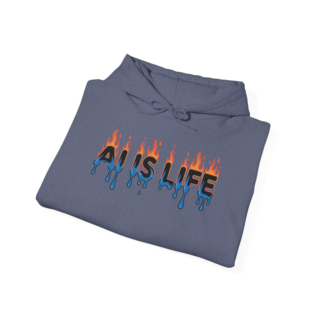 AI IS LIFE   “AI MELTDOWN”  Unisex Heavy Blend™ Hooded Sweatshirt