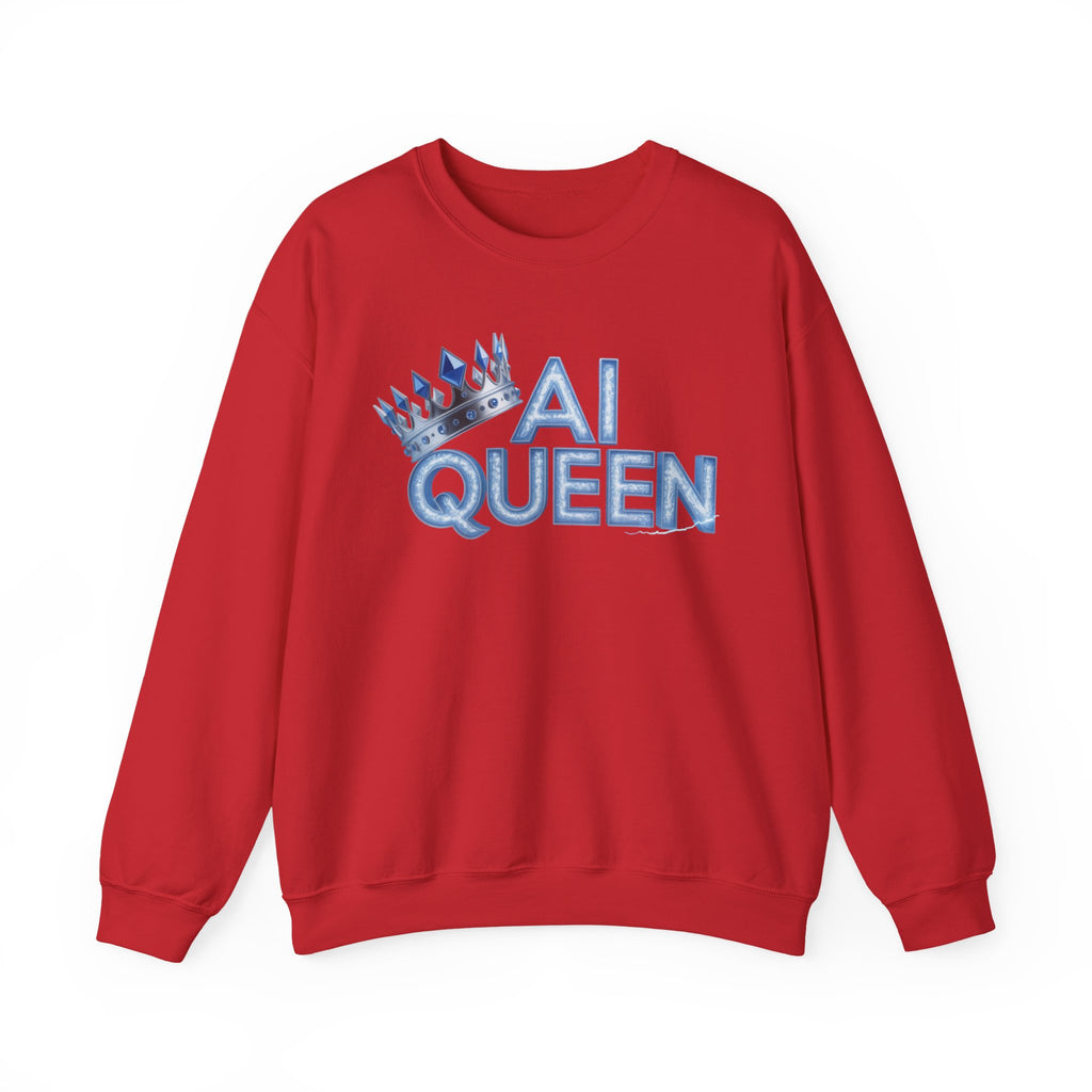 AI Queen "Frost Crown Frequency" Unisex Heavy Blend™ Crewneck Sweatshirt