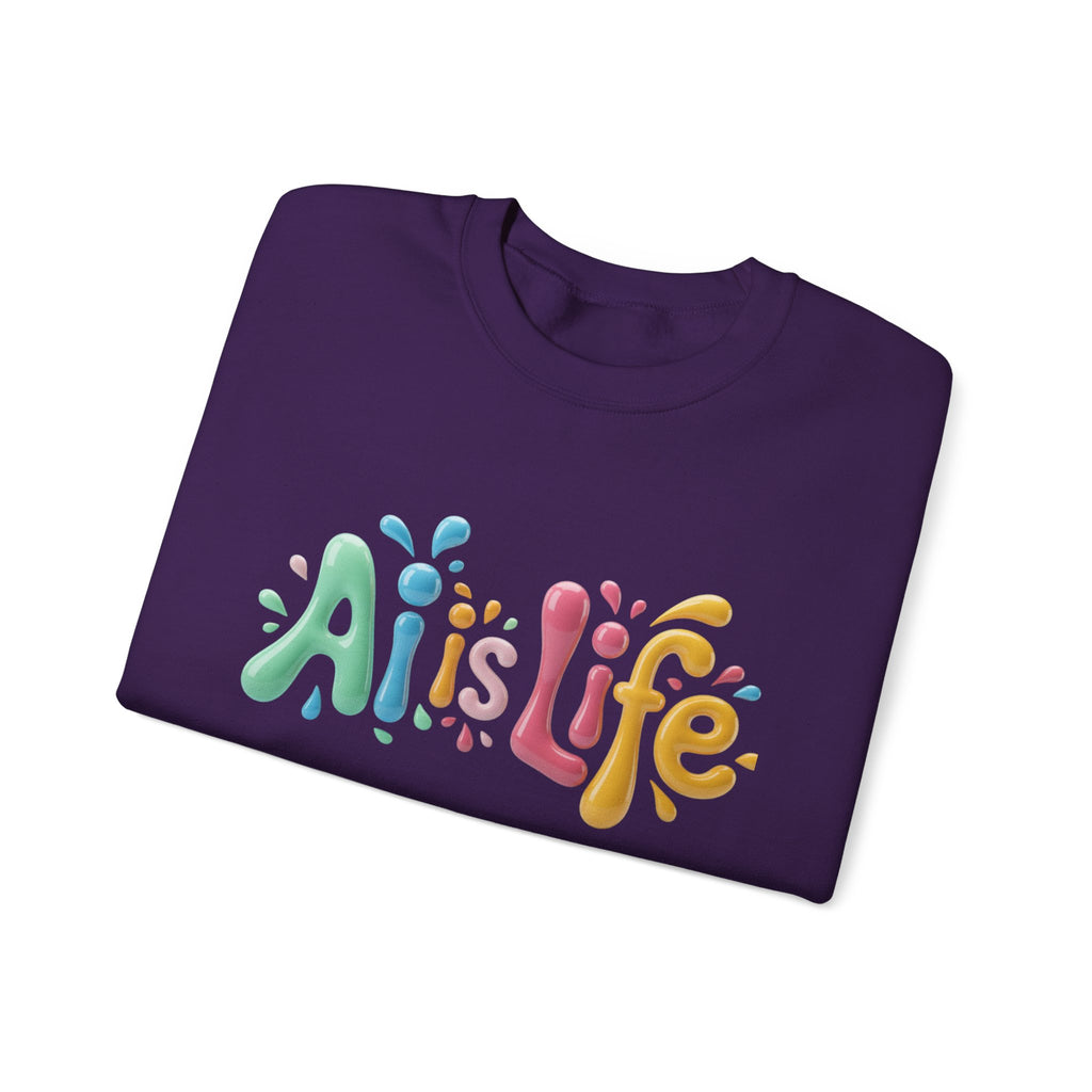 AI IS LIFE  “Colorful Circuit Pop”  Unisex Heavy Blend™ Crewneck Sweatshirt