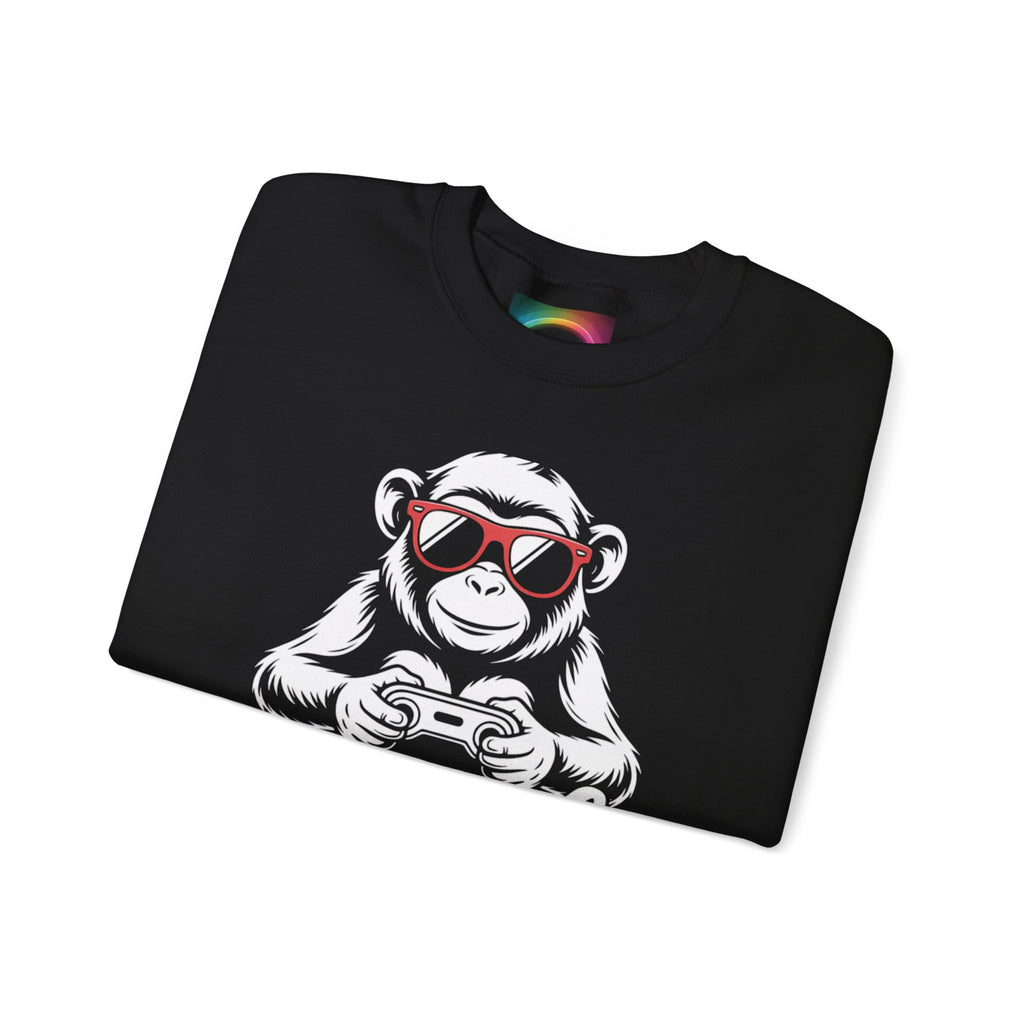 AI Is Life "GAMER CHIMP ELITE" Unisex Graphic Crewneck Sweatshirt