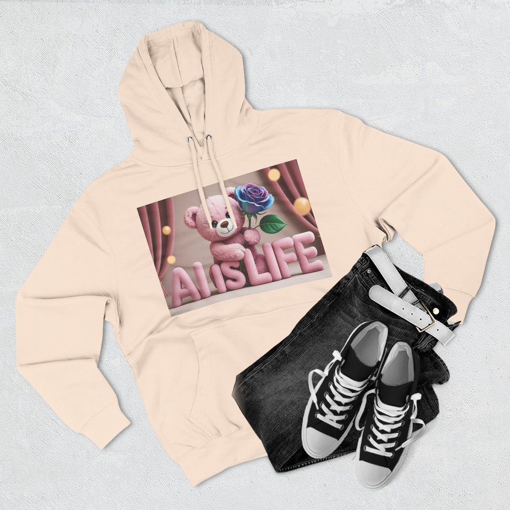 AI IS LIFE  "CUTE CIRCUIT" Three-Panel Fleece Hoodie