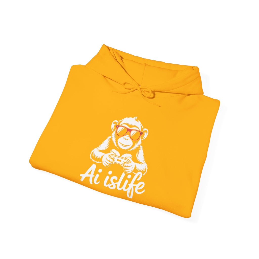 AI is Life "GAMER CHIMP ELITE" Unisex Graphic Pullover Hoodie