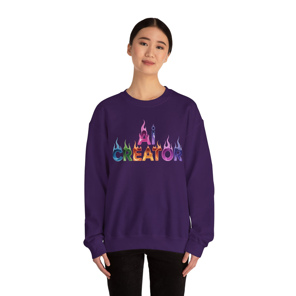 AI CREATOR  "Fire in the Code" Unisex Heavy Blend™ Crewneck Sweatshirt