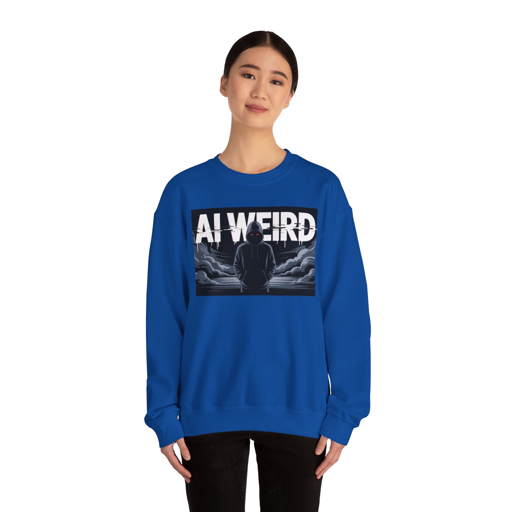 AI WEIRD – “DARK DATA ENTITY” Unisex Heavy Blend™ Crewneck Sweatshirt