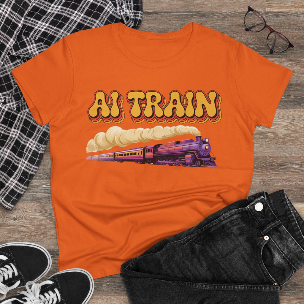 AI TRAIN  "Quantum Rail System" Women's Midweight Cotton Tee