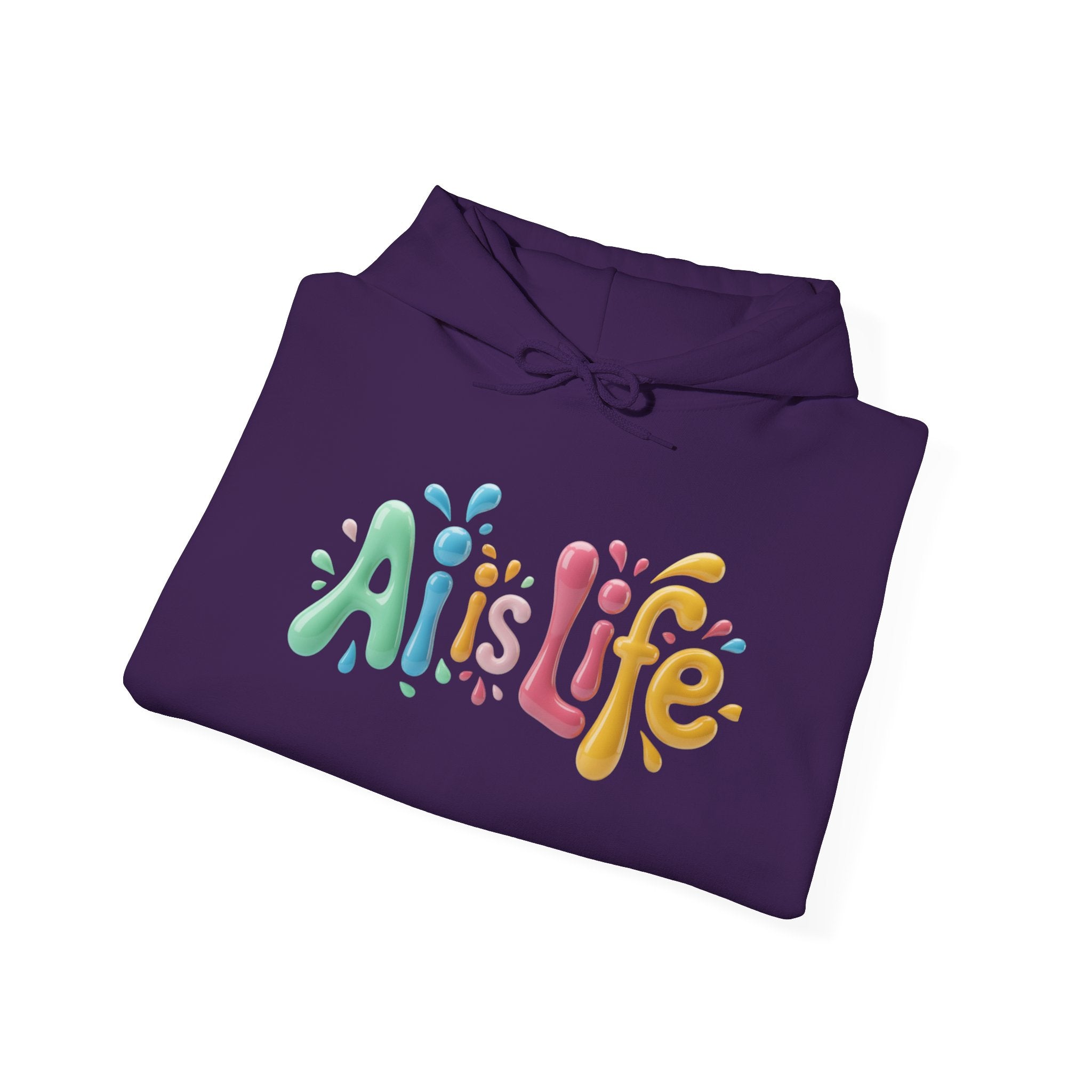 AI IS LIFE “Colorful Circuit Pop” Unisex Heavy Blend™ Hooded Sweatshirt
