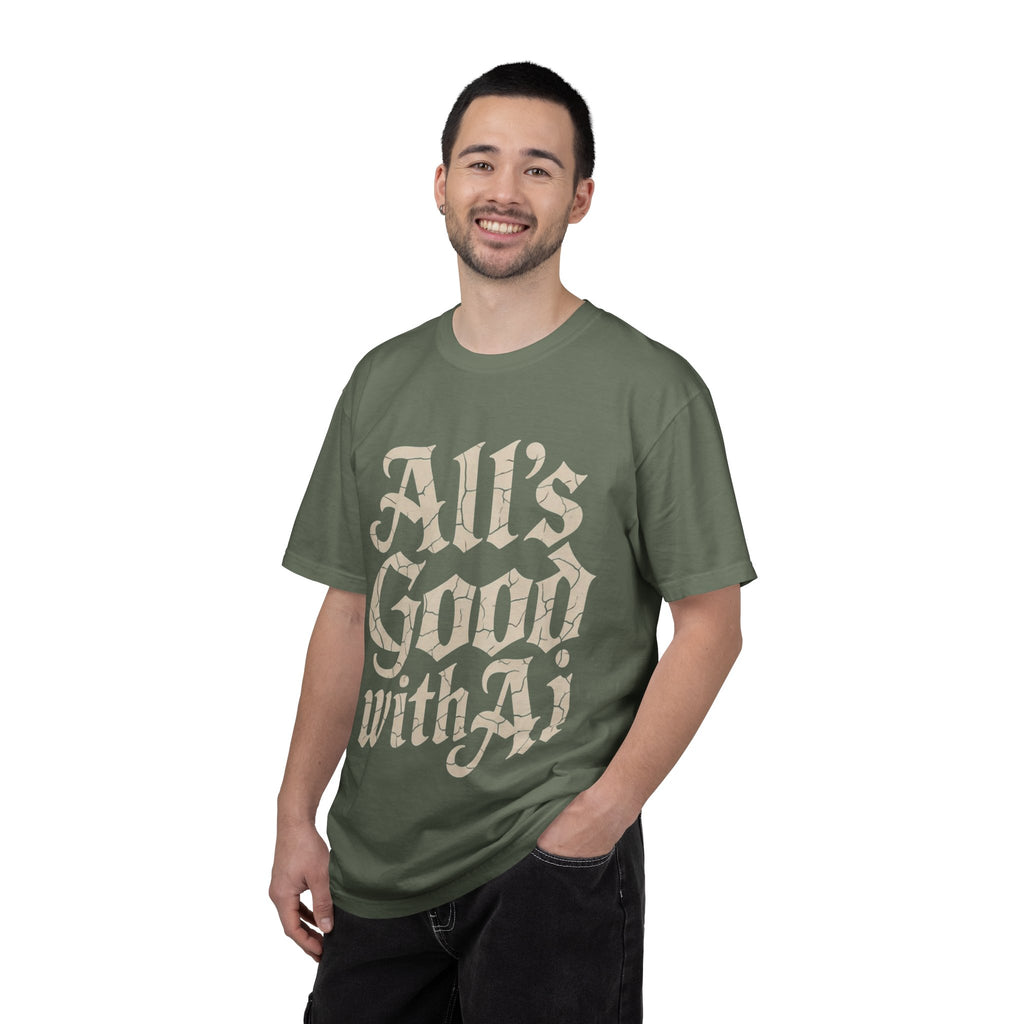 ALL’S GOOD WITH AI “Cracked Code Classic” Unisex Garment-Dyed T-shirt