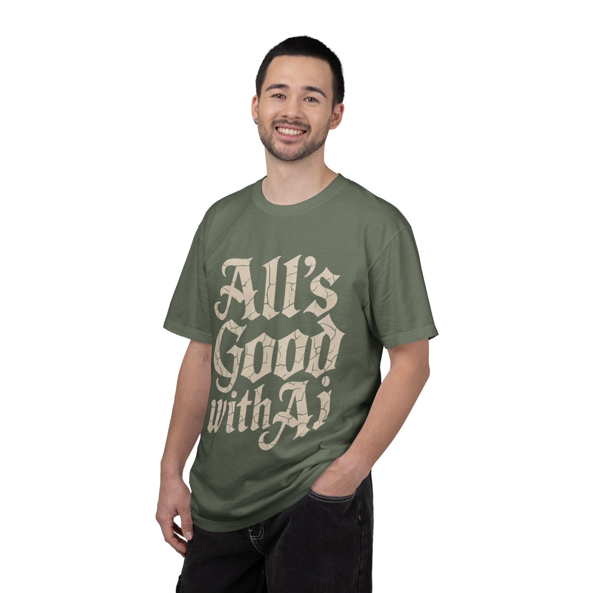 ALL’S GOOD WITH AI “Cracked Code Classic” Unisex Garment-Dyed T-shirt